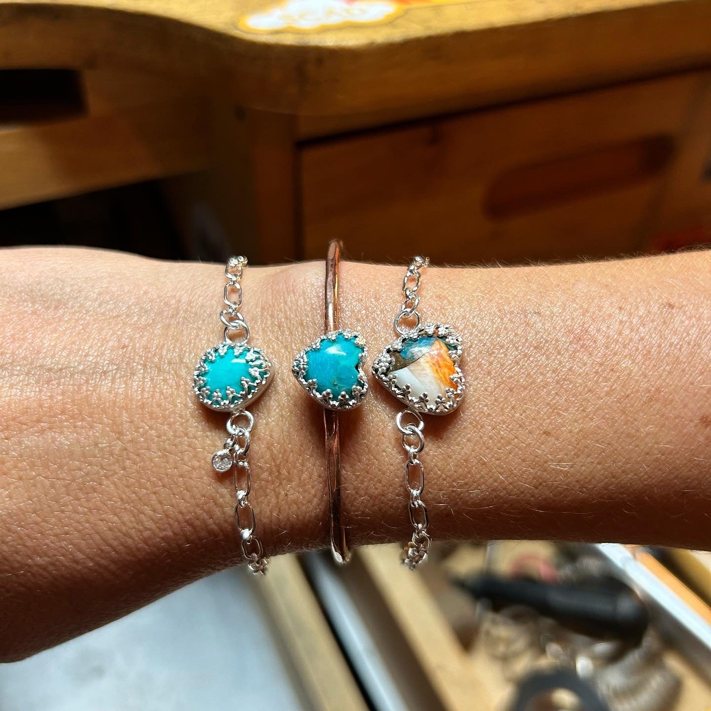 Turquoise Charm Bracelet #200 - Jennifer Cervelli Jewelry