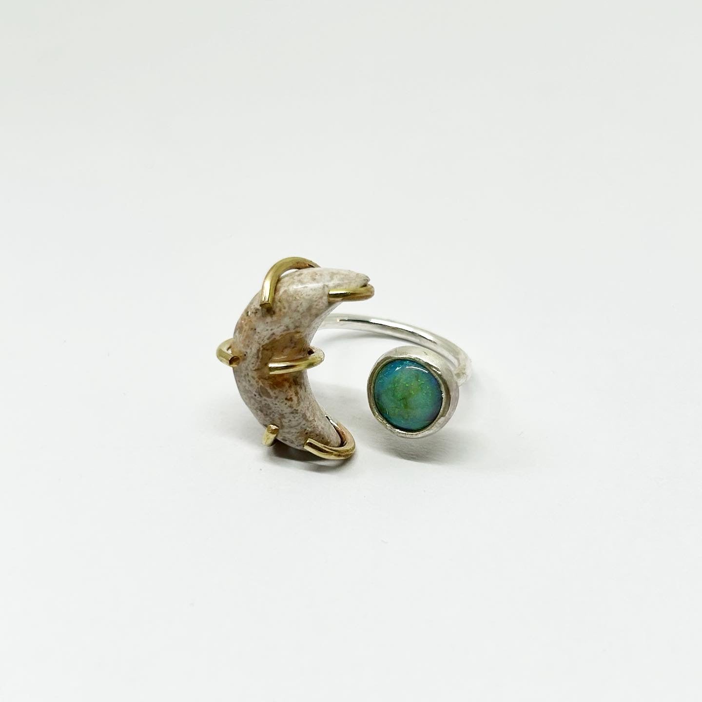 Midsummer Night's Dream Opal Moon Ring #001 - Jennifer Cervelli Jewelry