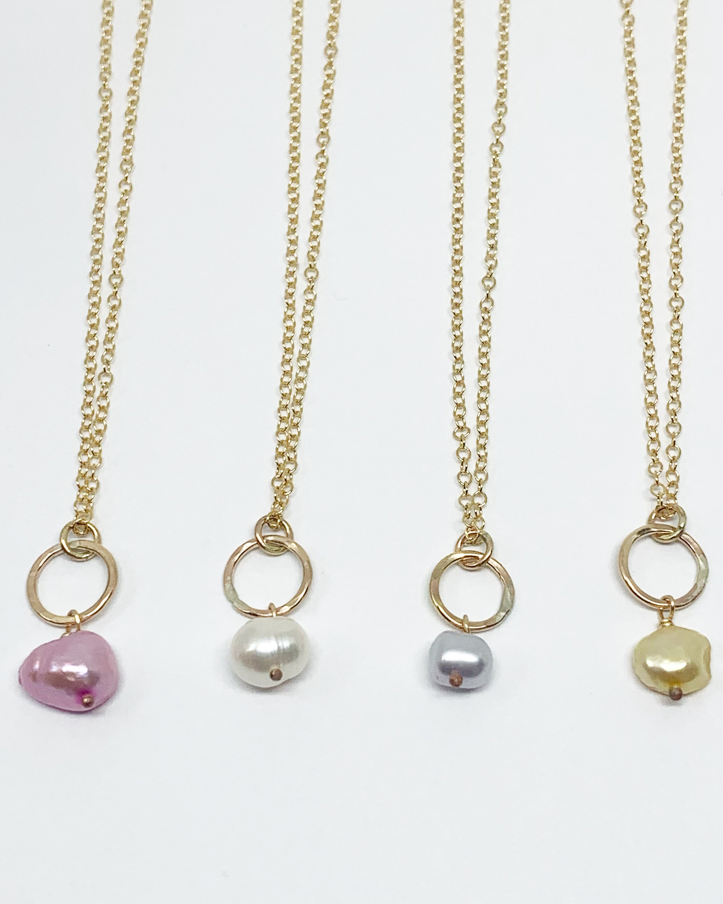 Pearl Drop Charm Necklace - Jennifer Cervelli Jewelry