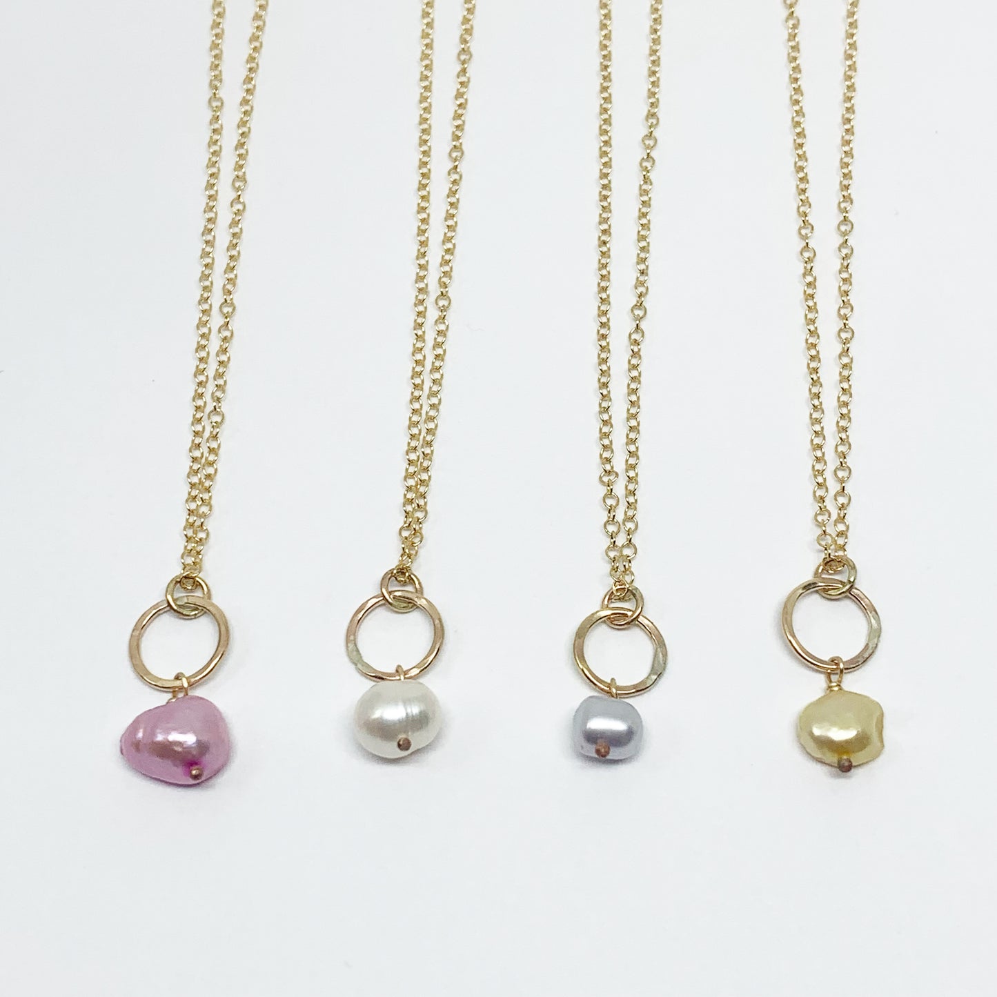 Pearl Drop Charm Necklace - Jennifer Cervelli Jewelry
