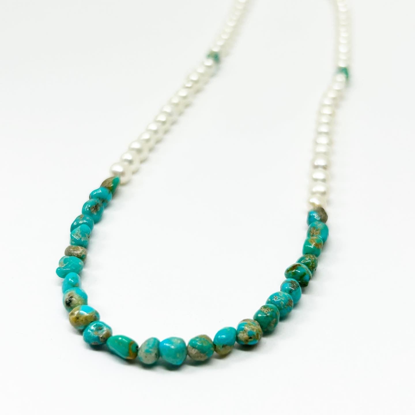 Turquoise and Pearls Necklace #200 - Jennifer Cervelli Jewelry