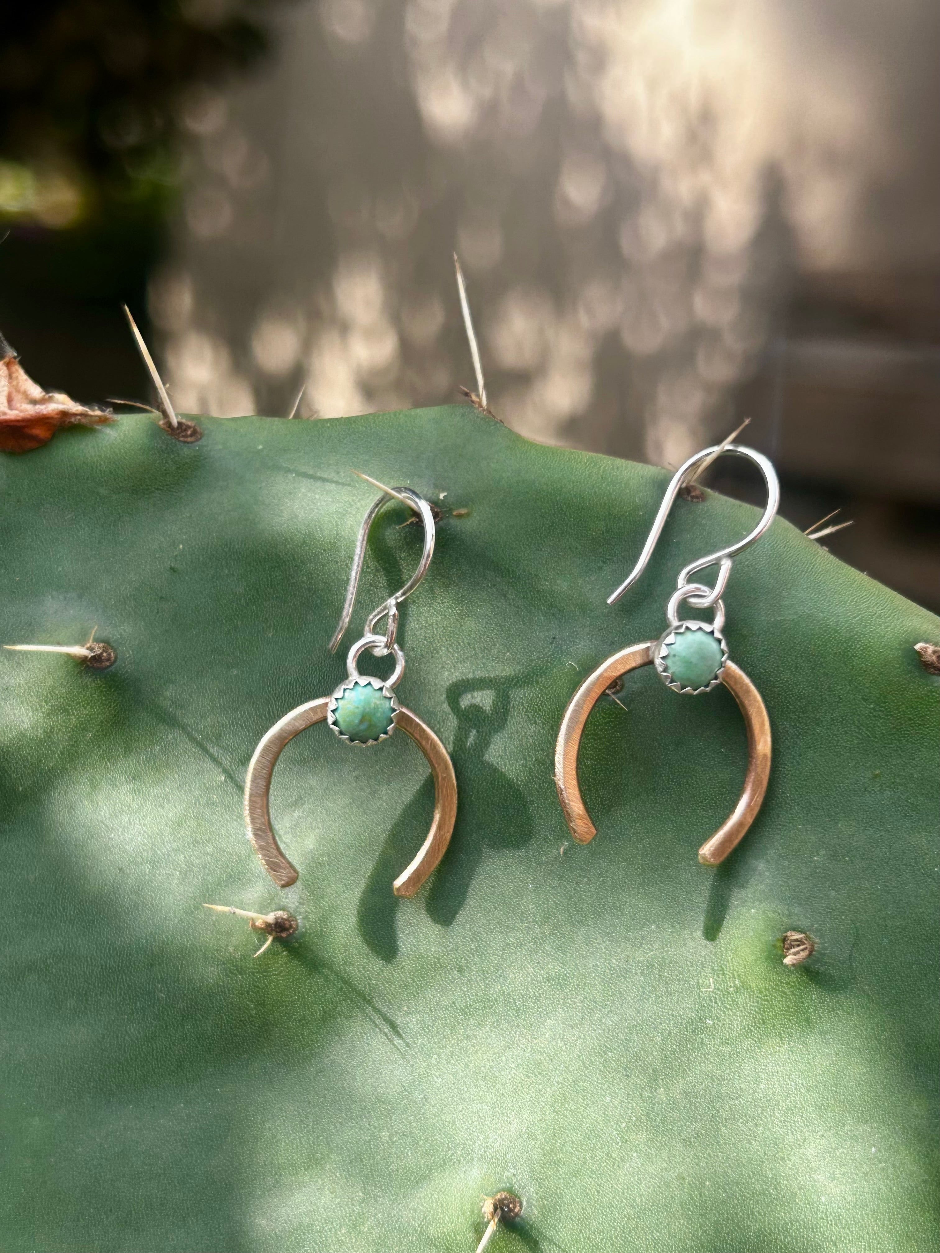Turquoise Lucky Horseshoe Drop Earrings - Jennifer Cervelli Jewelry