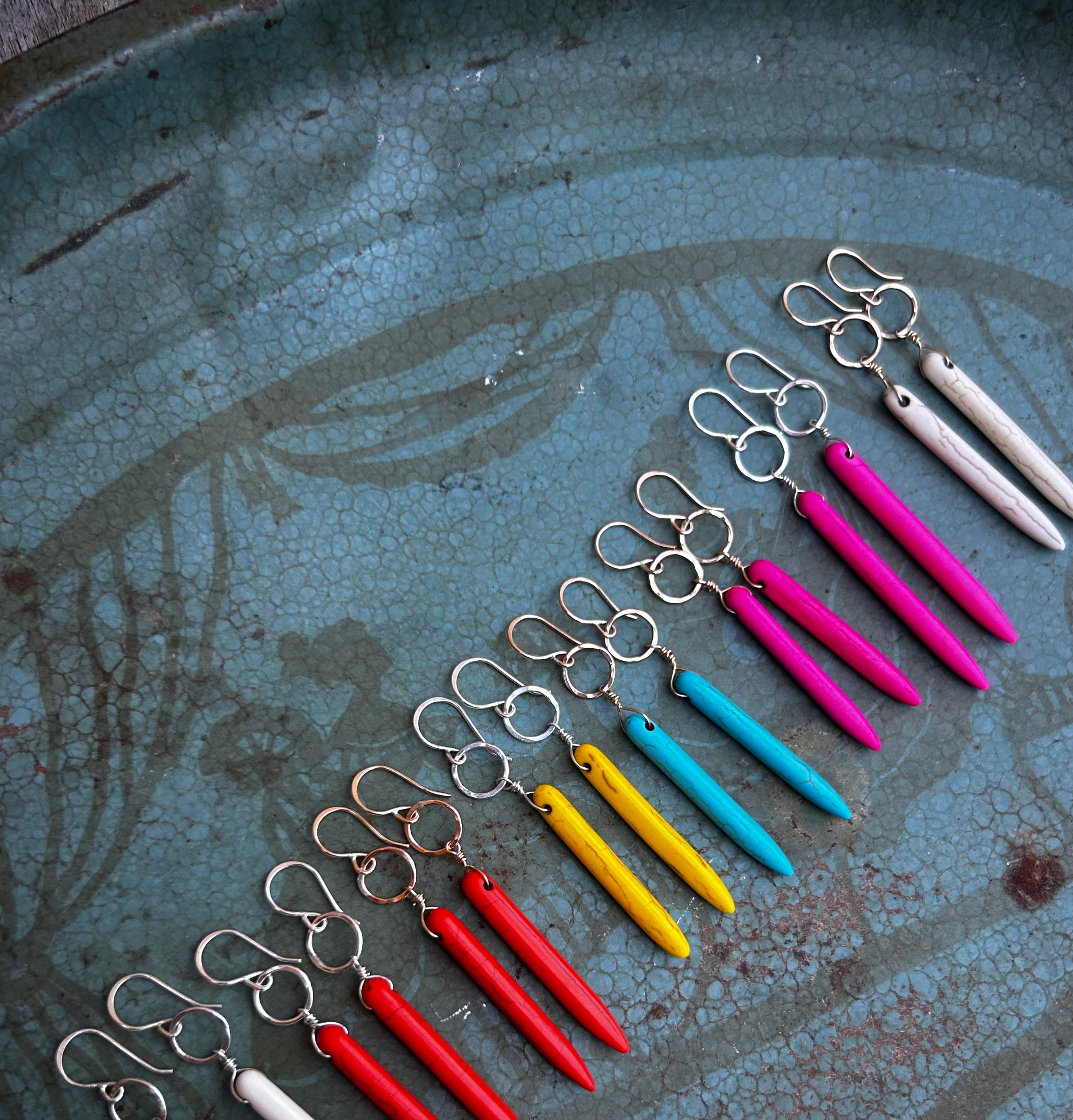 Howlite Drop Earrings - TS Orange - Jennifer Cervelli Jewelry