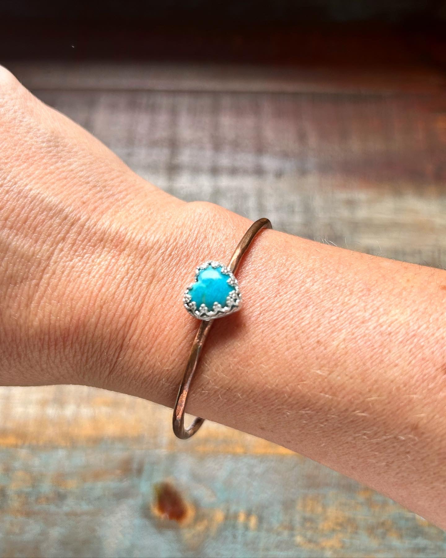 Turquoise Heart Lucky Horseshoe Cuff Bracelet #101 - Jennifer Cervelli Jewelry