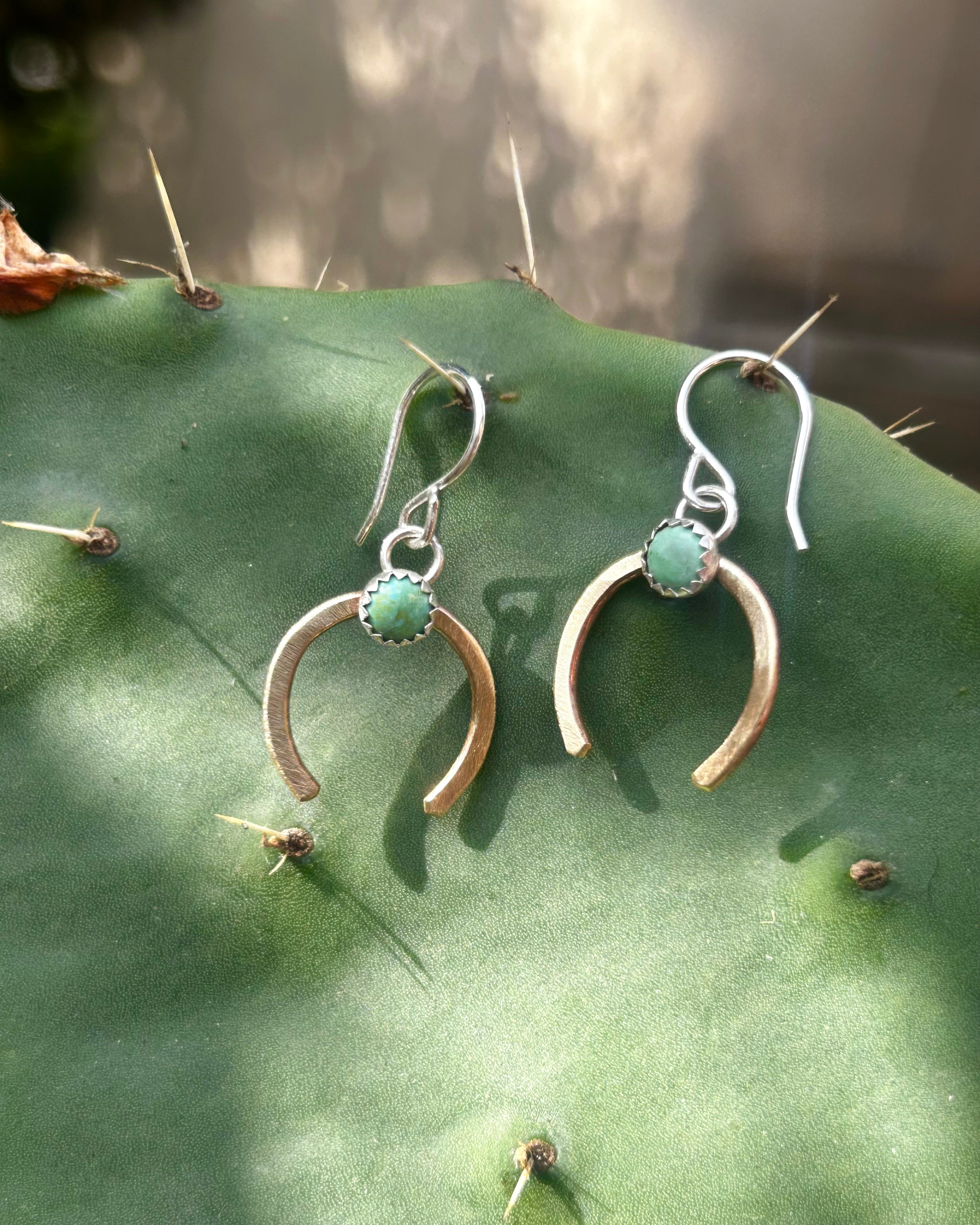 Turquoise Lucky Horseshoe Drop Earrings - Jennifer Cervelli Jewelry