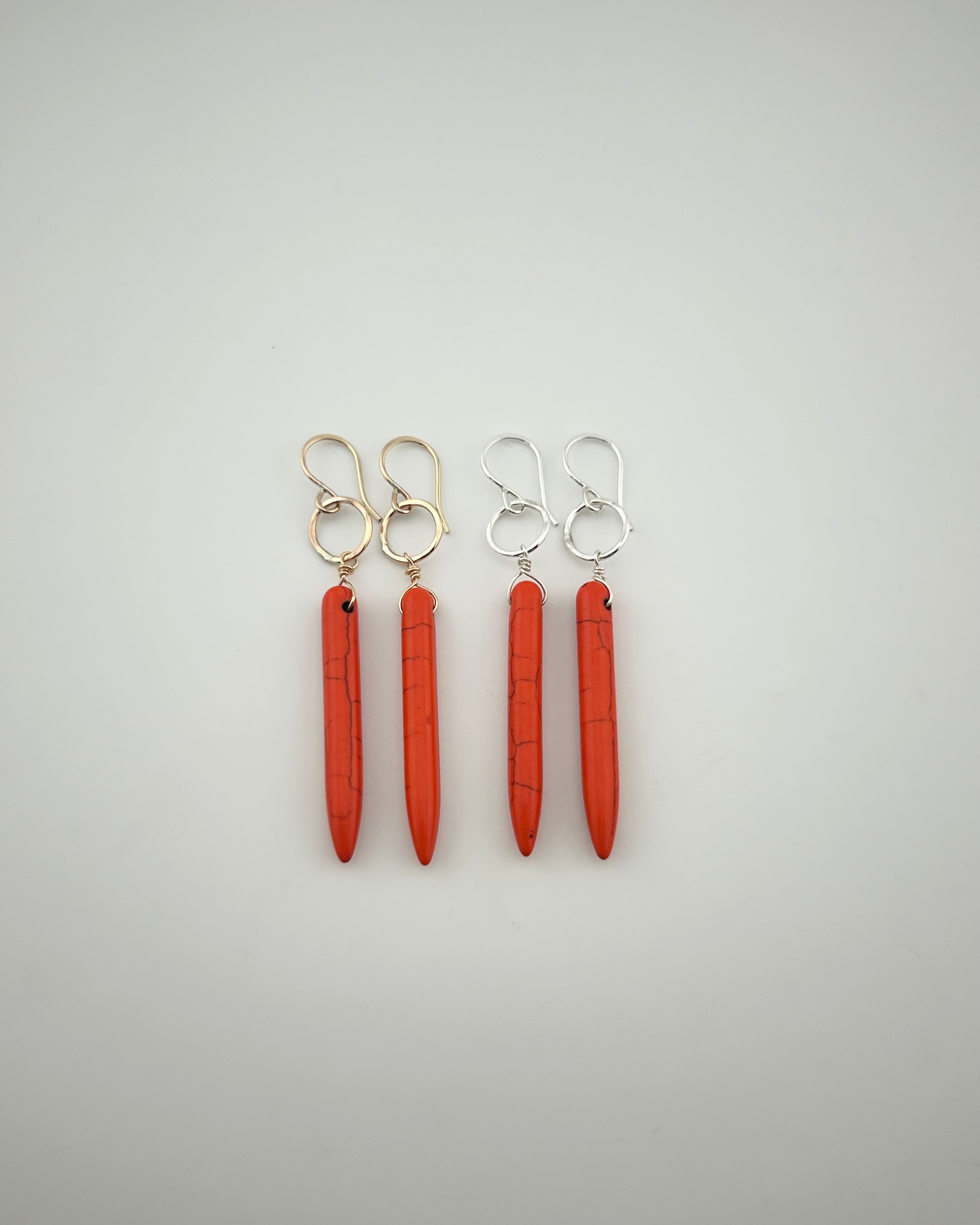 Howlite Drop Earrings - TS Orange - Jennifer Cervelli Jewelry