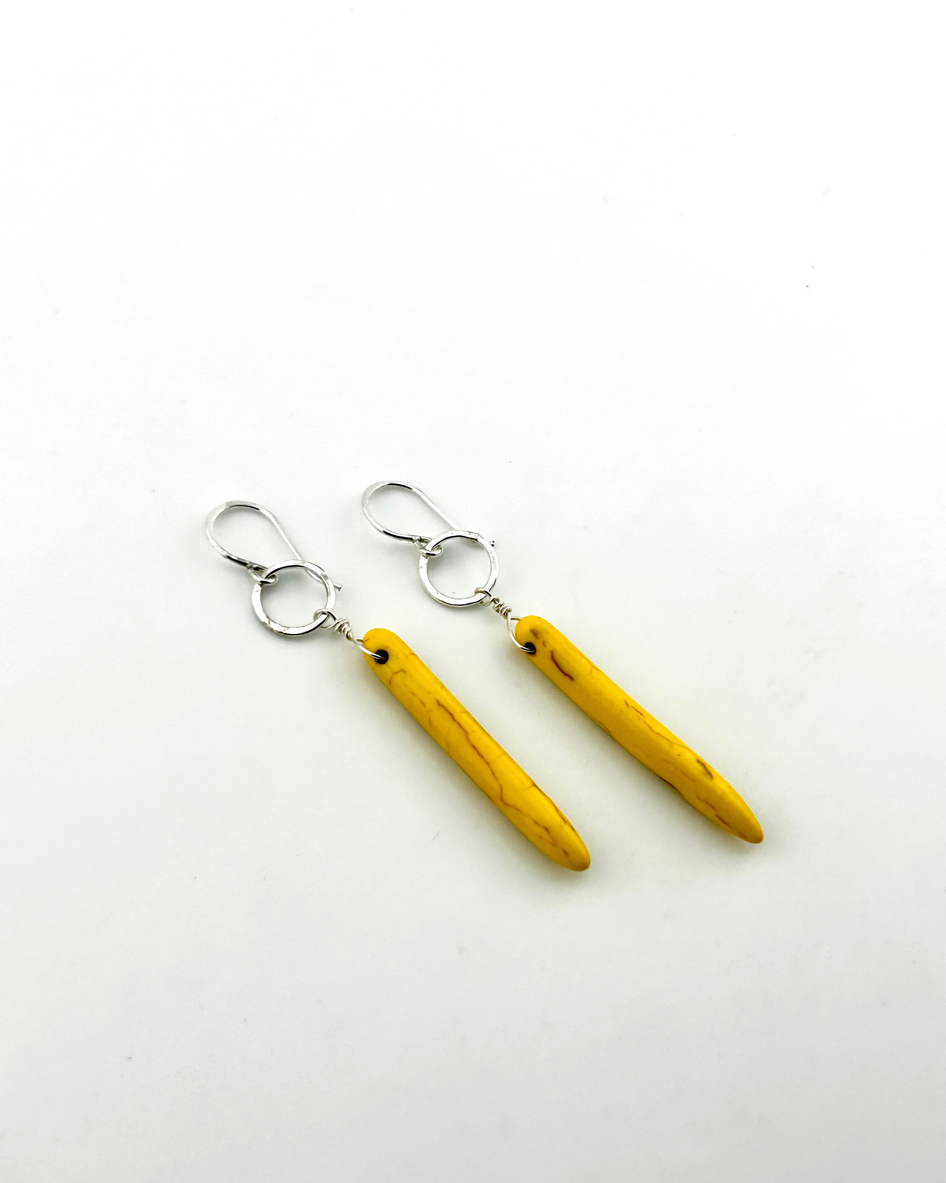 Howlite Drop Earrings - Golden Sun - Jennifer Cervelli Jewelry