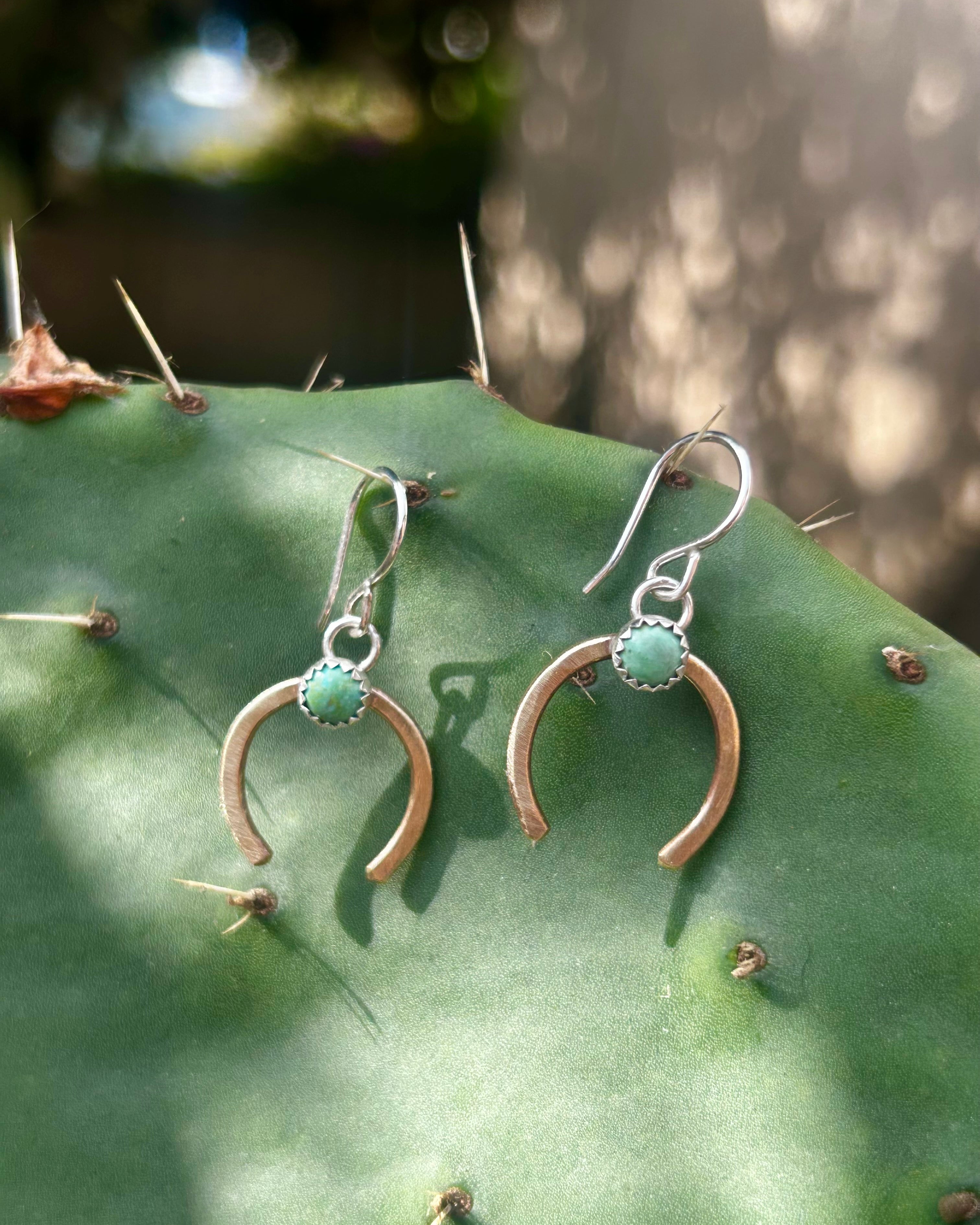 Turquoise Lucky Horseshoe Drop Earrings - Jennifer Cervelli Jewelry