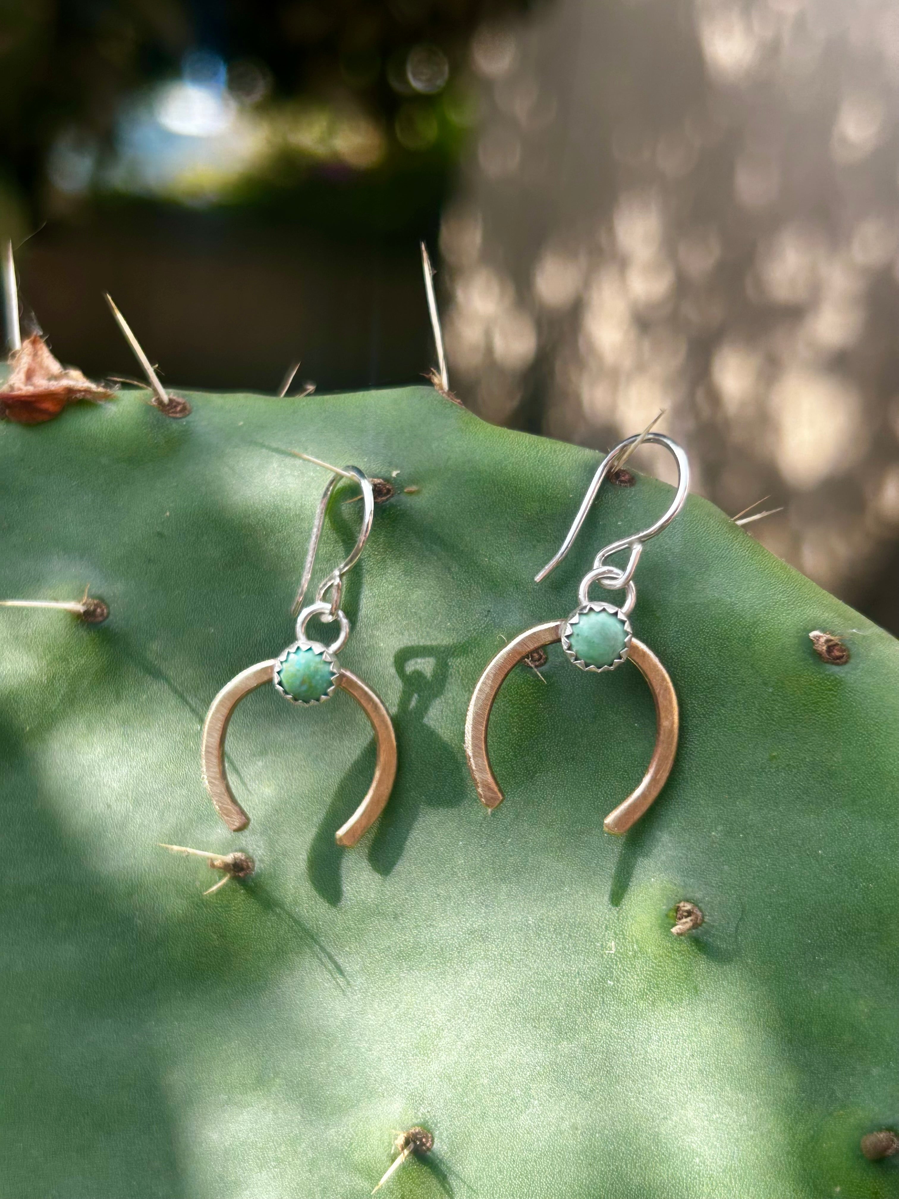 Turquoise Lucky Horseshoe Drop Earrings - Jennifer Cervelli Jewelry