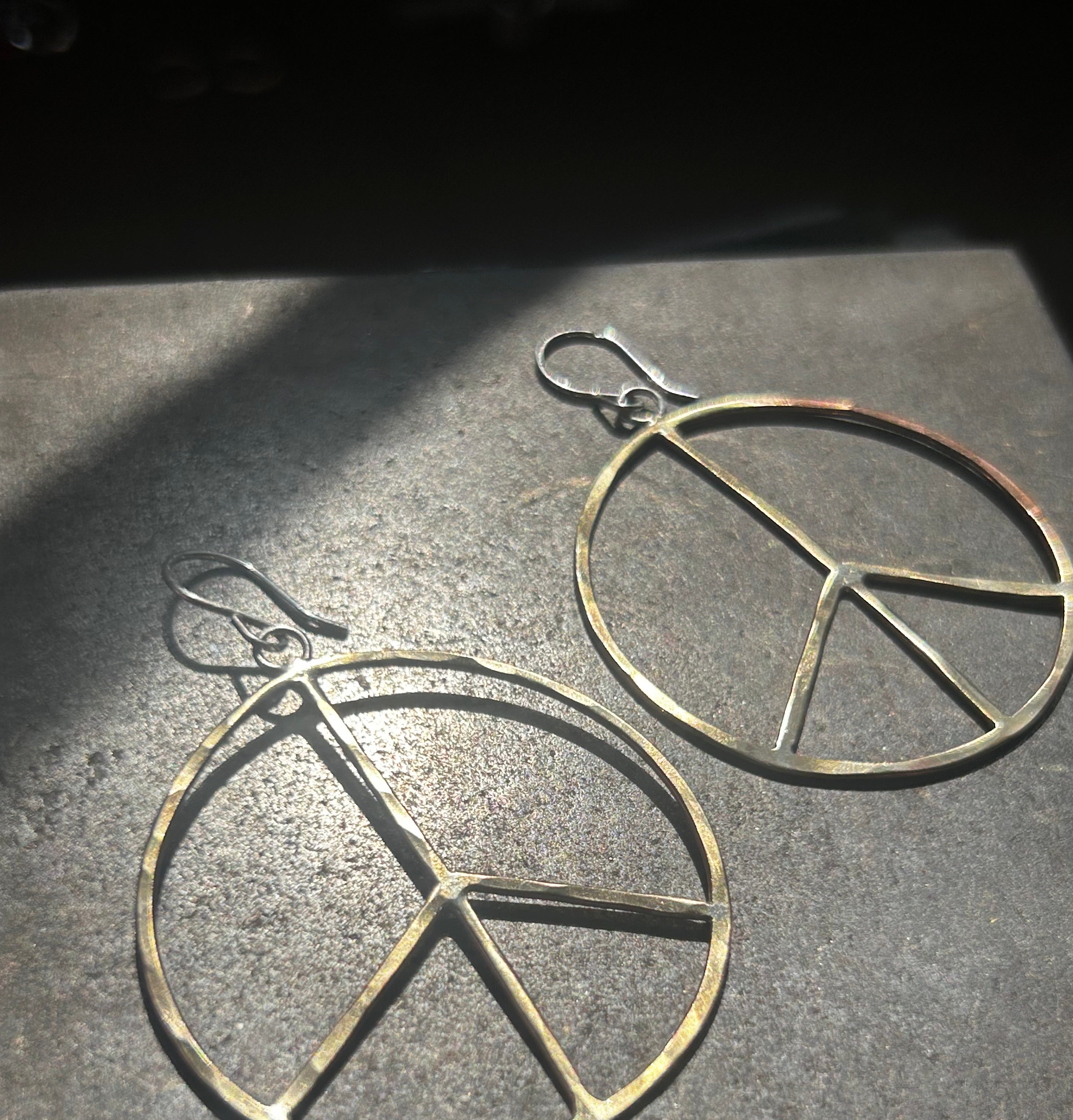 Peace Sign Hoop Earrings - Jennifer Cervelli Jewelry