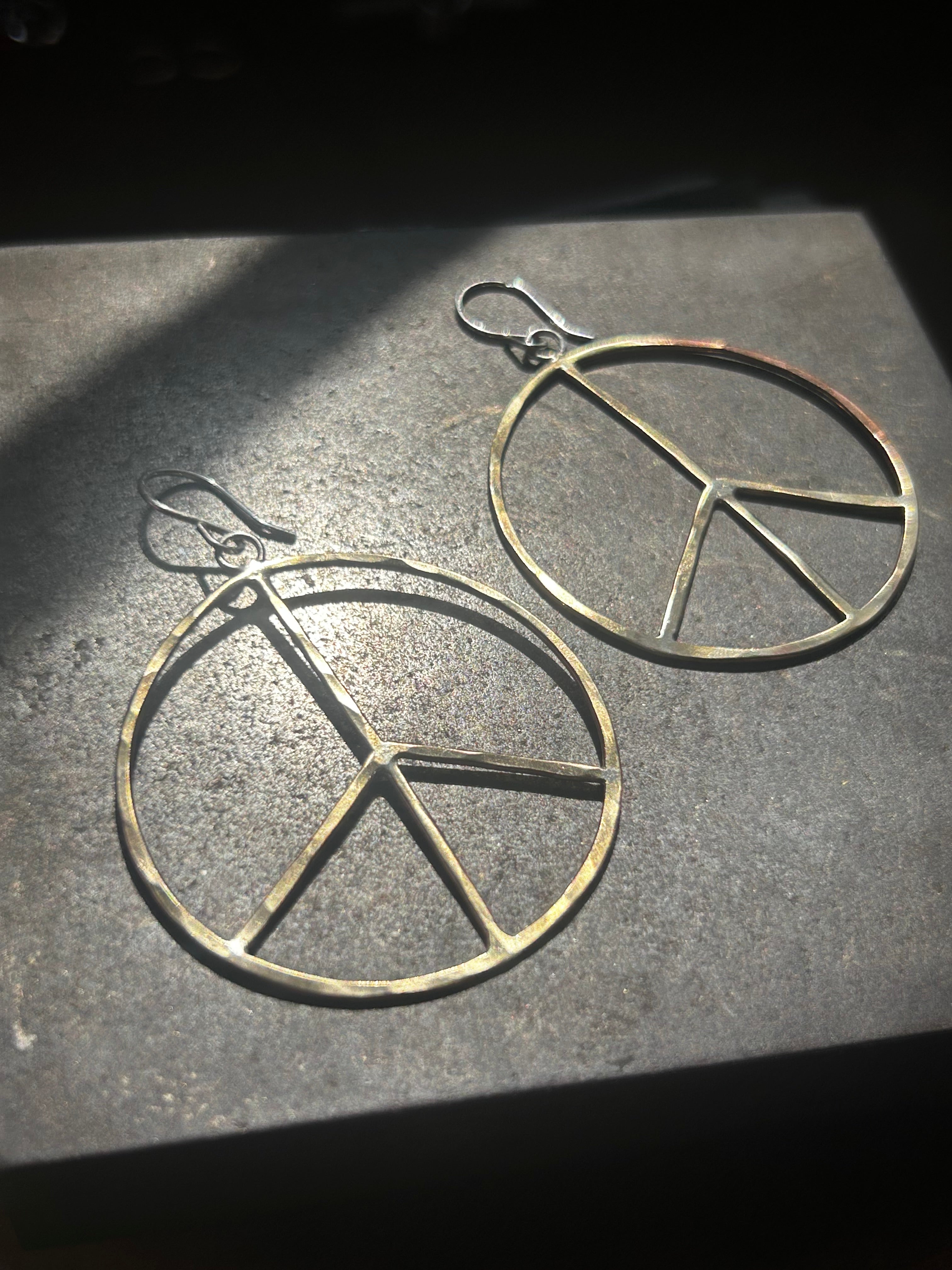 Peace Sign Hoop Earrings - Jennifer Cervelli Jewelry