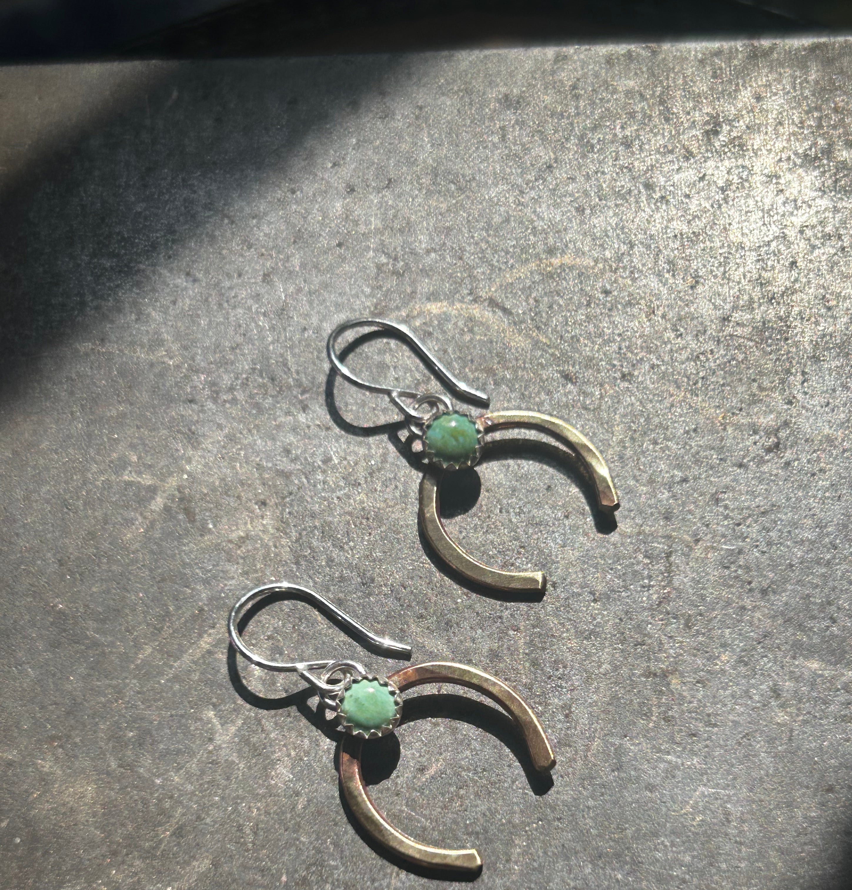 Turquoise Lucky Horseshoe Drop Earrings - Jennifer Cervelli Jewelry