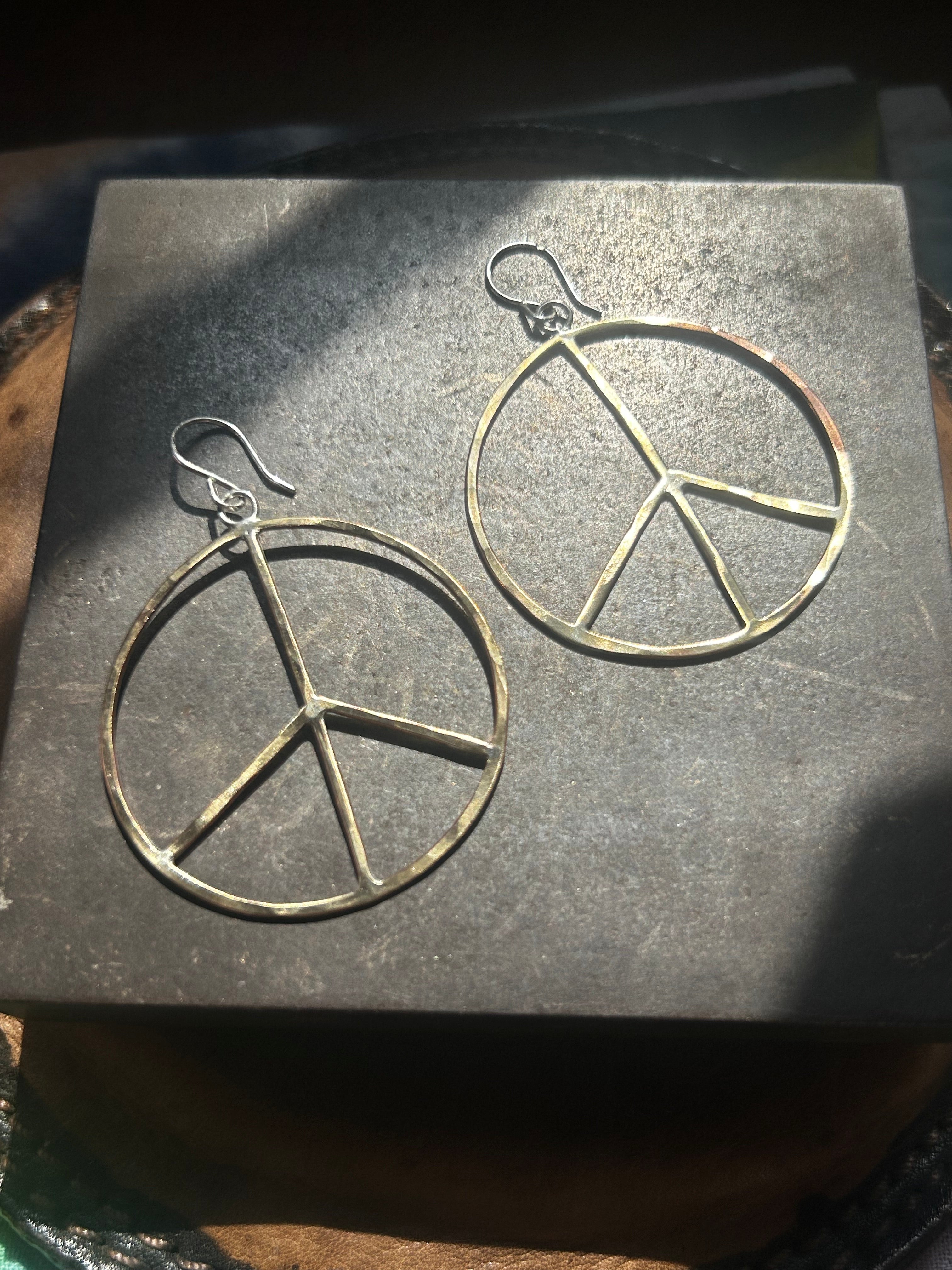 Peace Sign Hoop Earrings - Jennifer Cervelli Jewelry