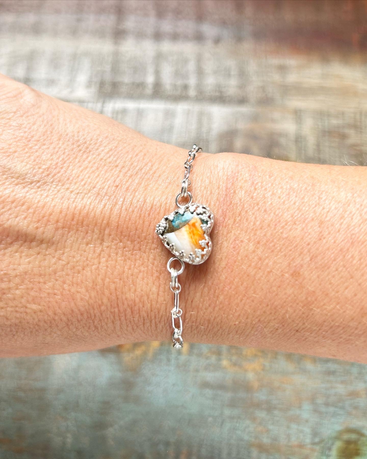 Copper Turquoise Opal Heart Bracelet #203 - Jennifer Cervelli Jewelry