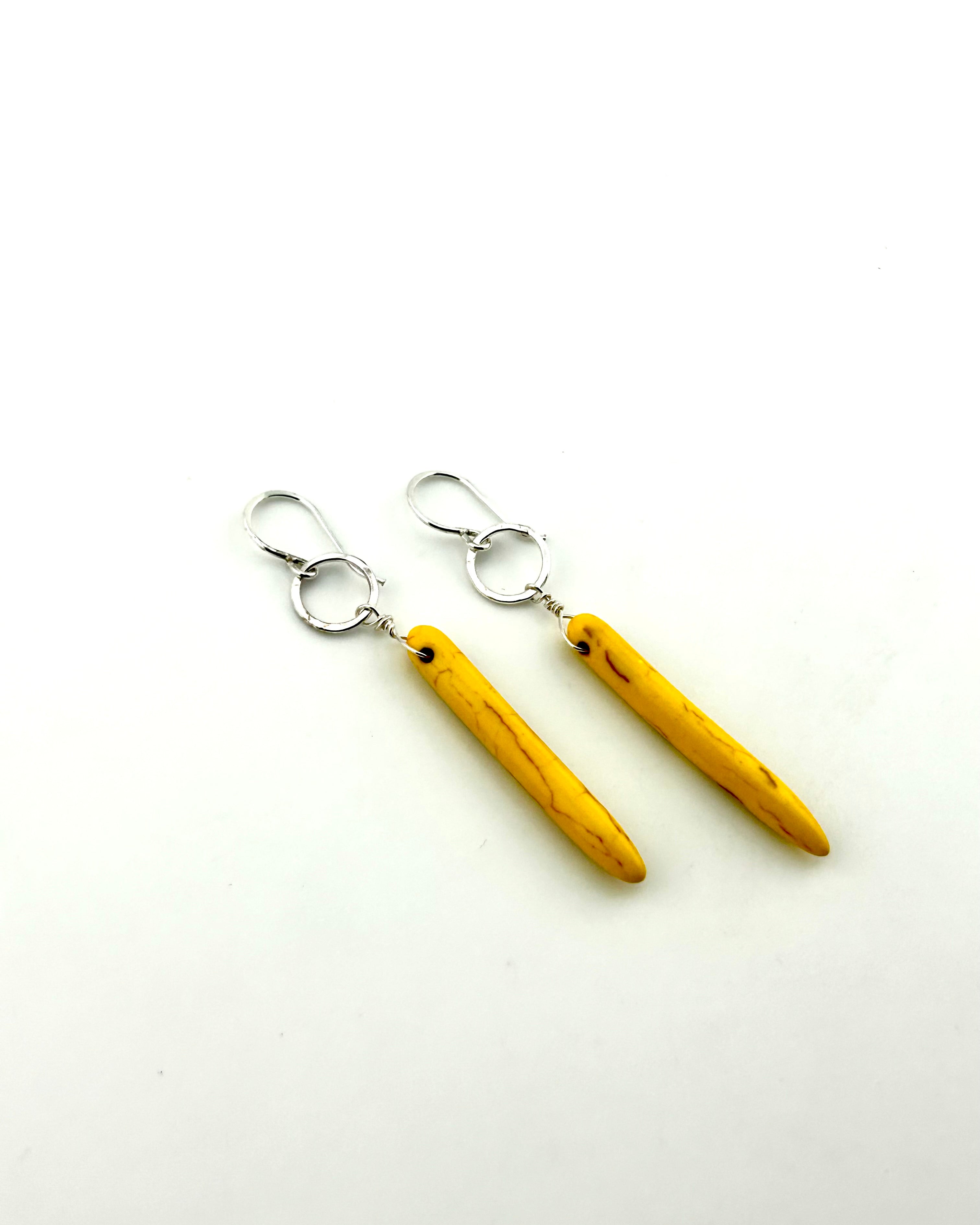 Howlite Drop Earrings - Golden Sun - Jennifer Cervelli Jewelry