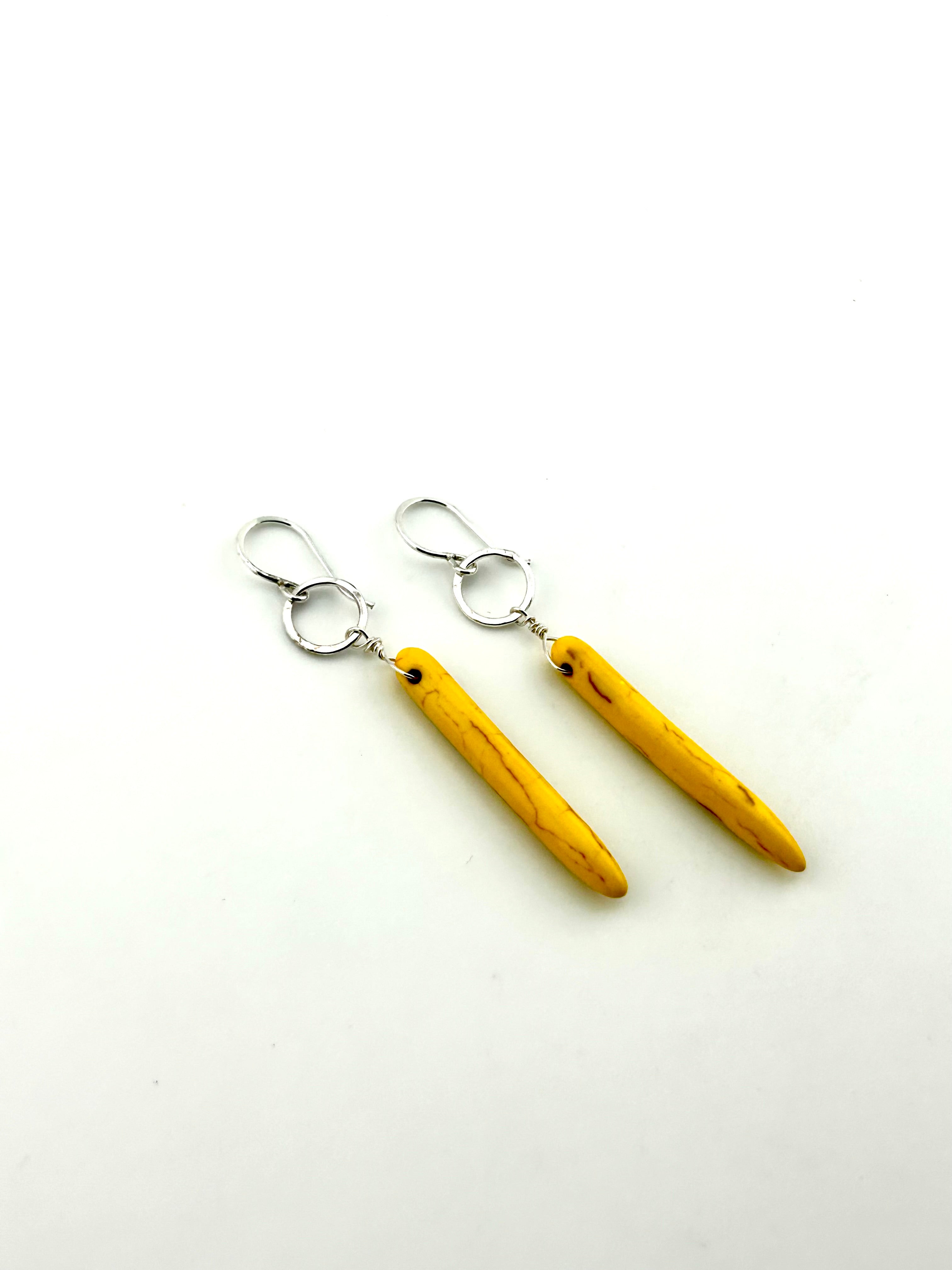 Howlite Drop Earrings - Golden Sun - Jennifer Cervelli Jewelry
