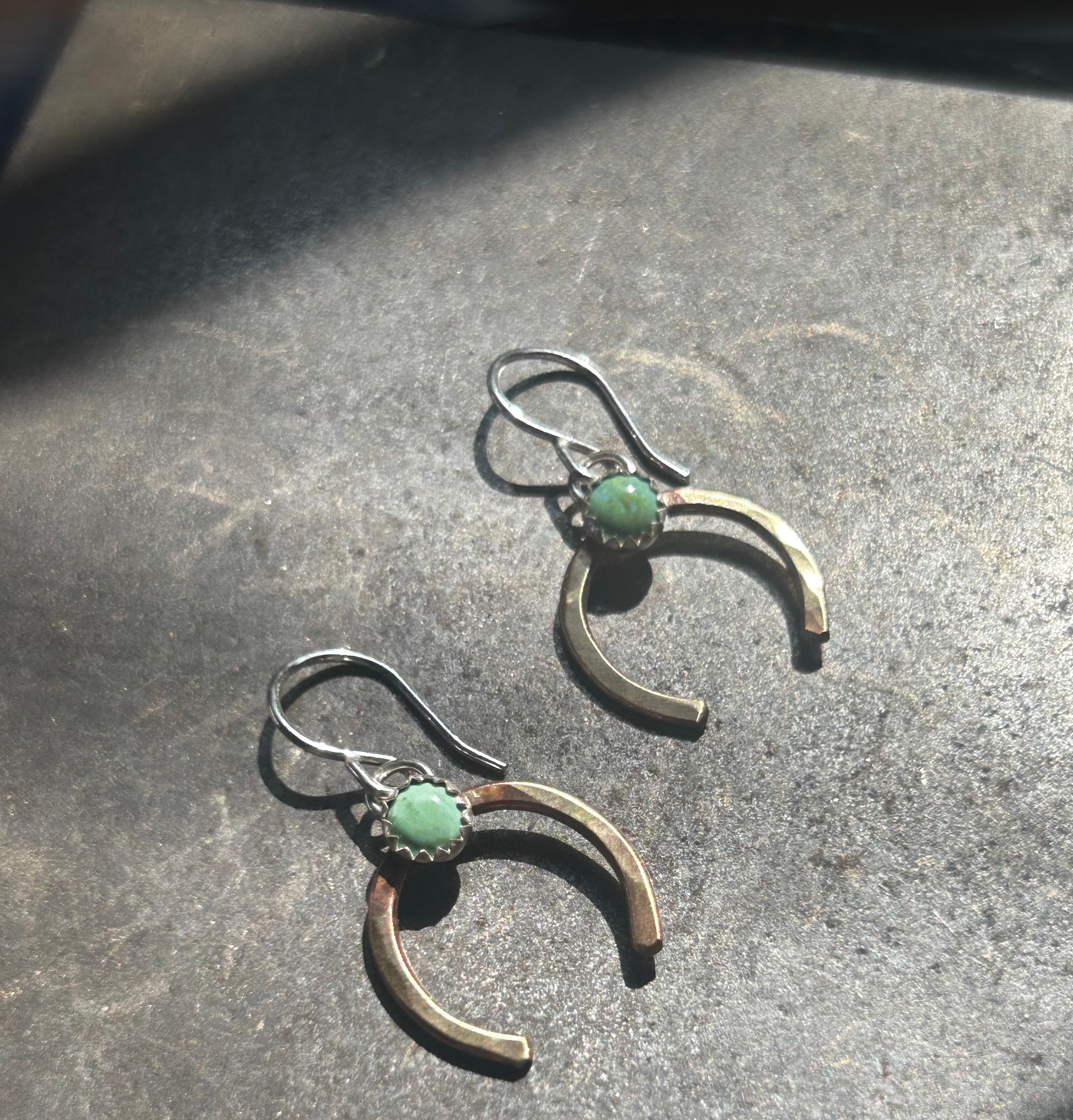 Turquoise Lucky Horseshoe Drop Earrings - Jennifer Cervelli Jewelry