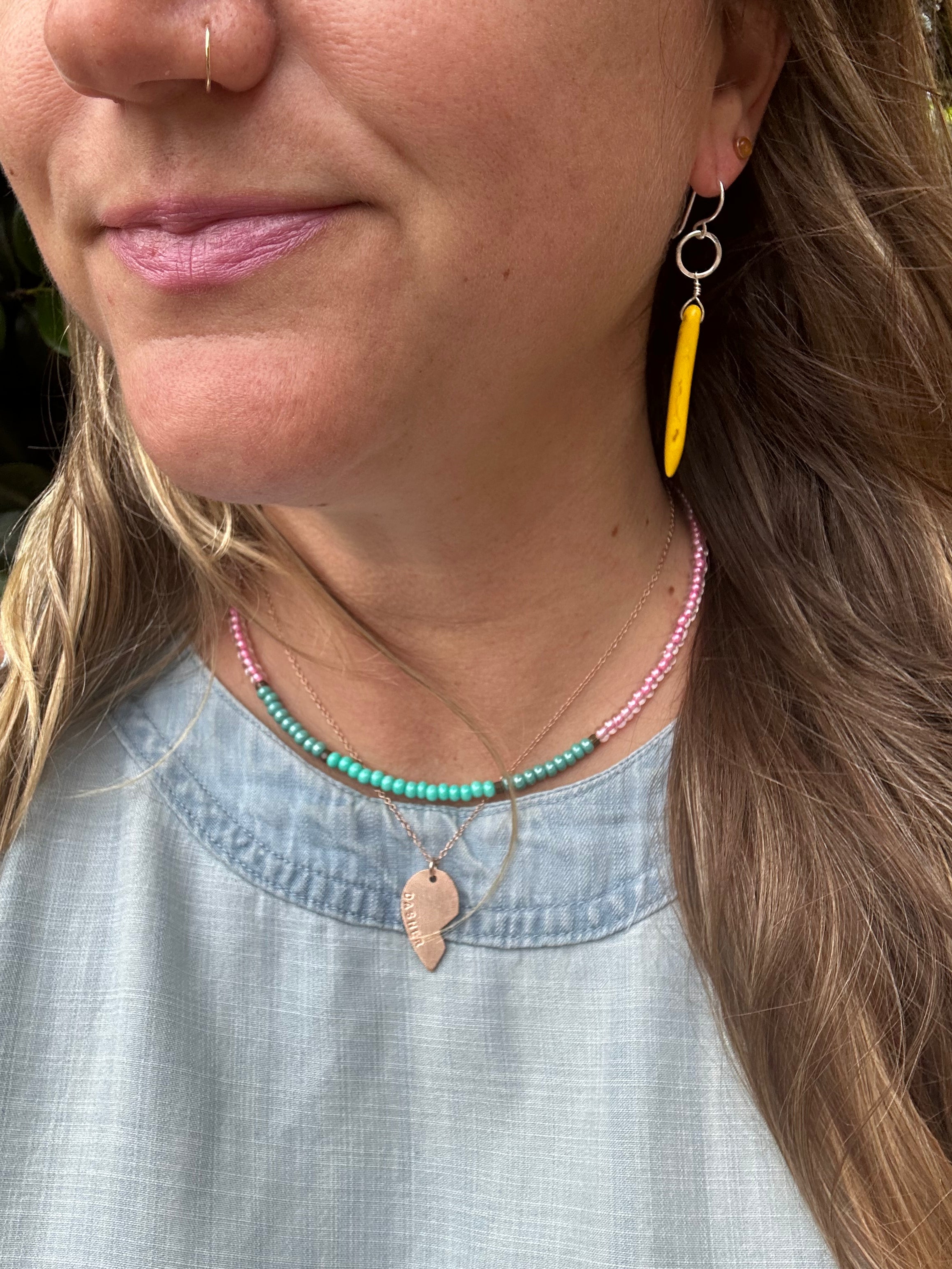 Howlite Drop Earrings - Golden Sun - Jennifer Cervelli Jewelry