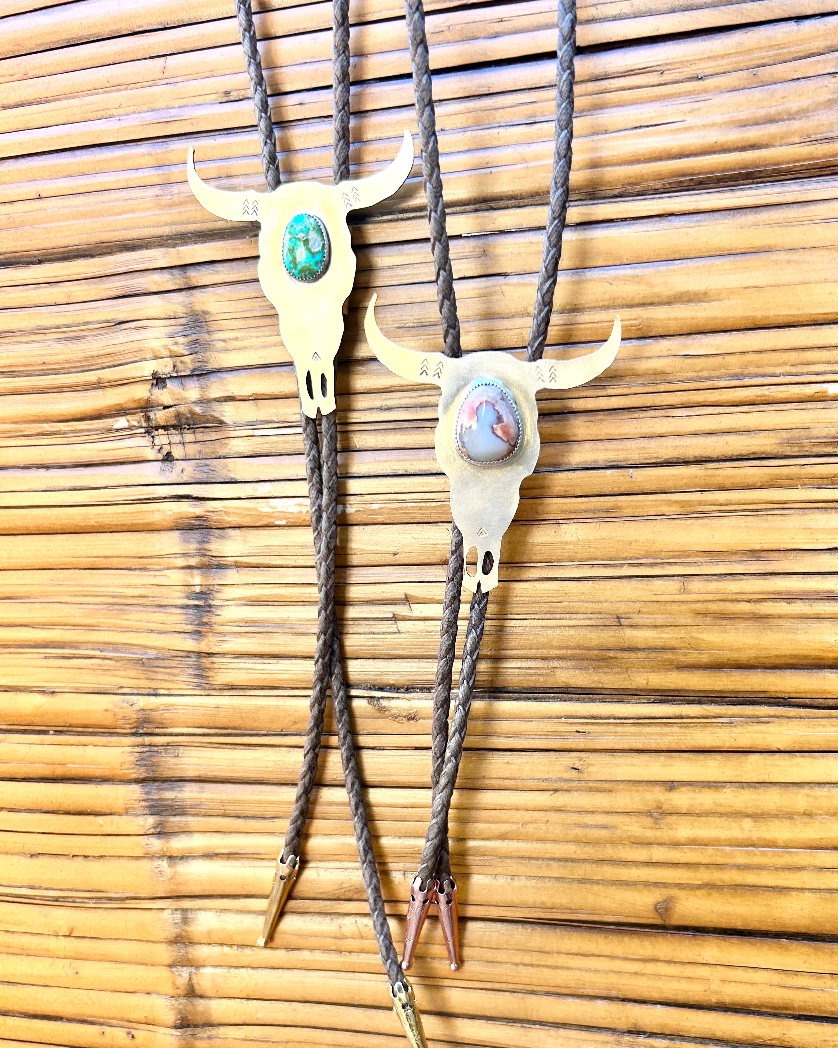One of a Kind Sonoran Gold Turquoise Bolo Tie #113 - Jennifer Cervelli Jewelry