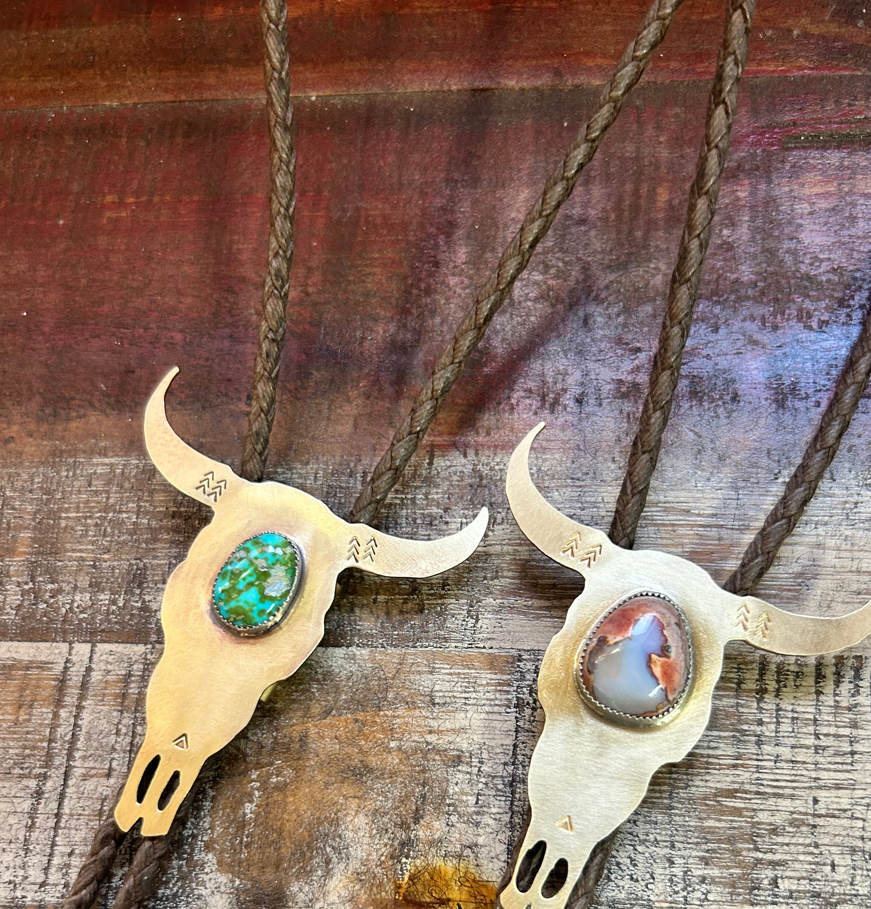 One of a Kind Sonoran Gold Turquoise Bolo Tie #113 - Jennifer Cervelli Jewelry