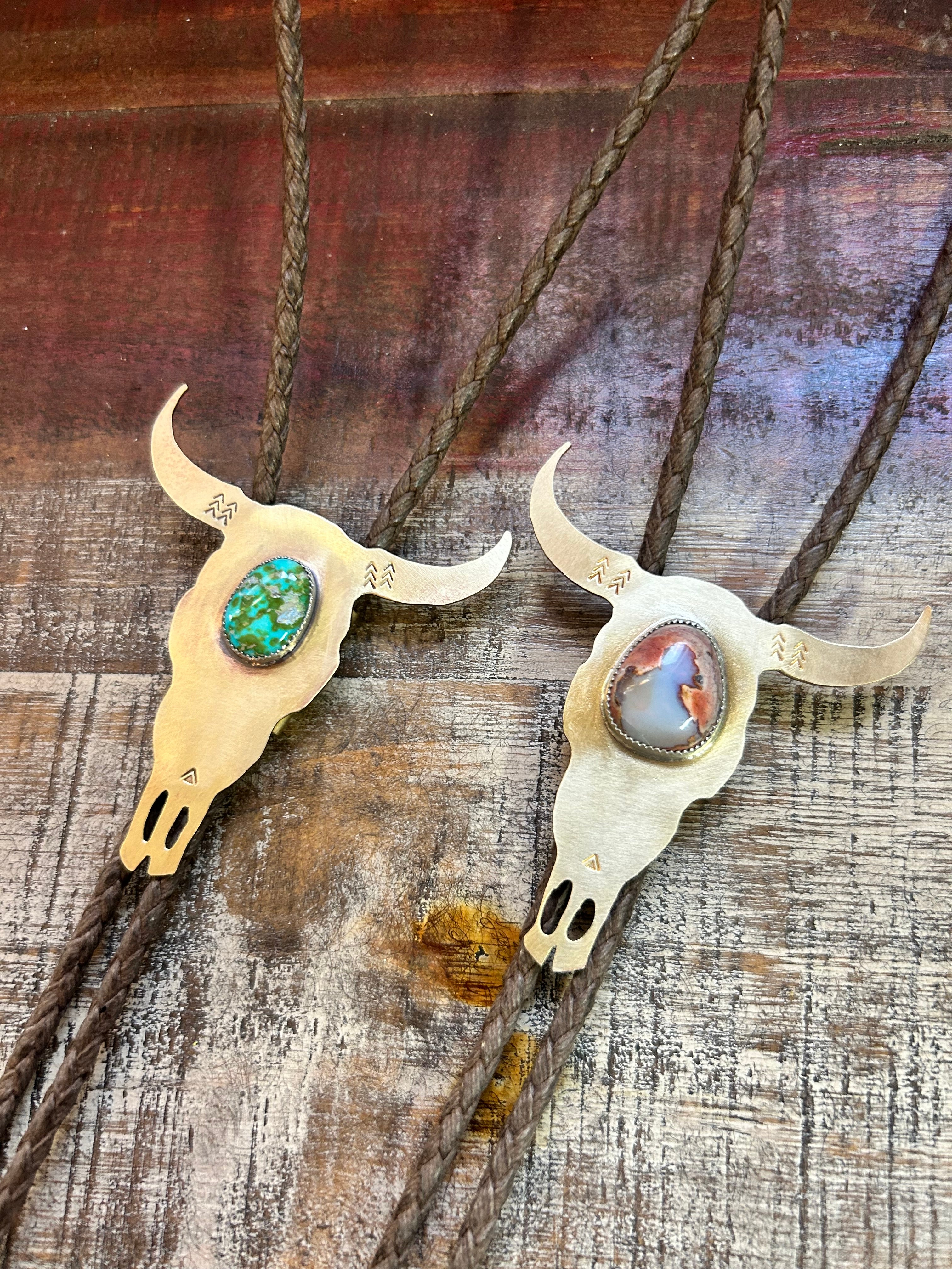 One of a Kind Sonoran Gold Turquoise Bolo Tie #113 - Jennifer Cervelli Jewelry