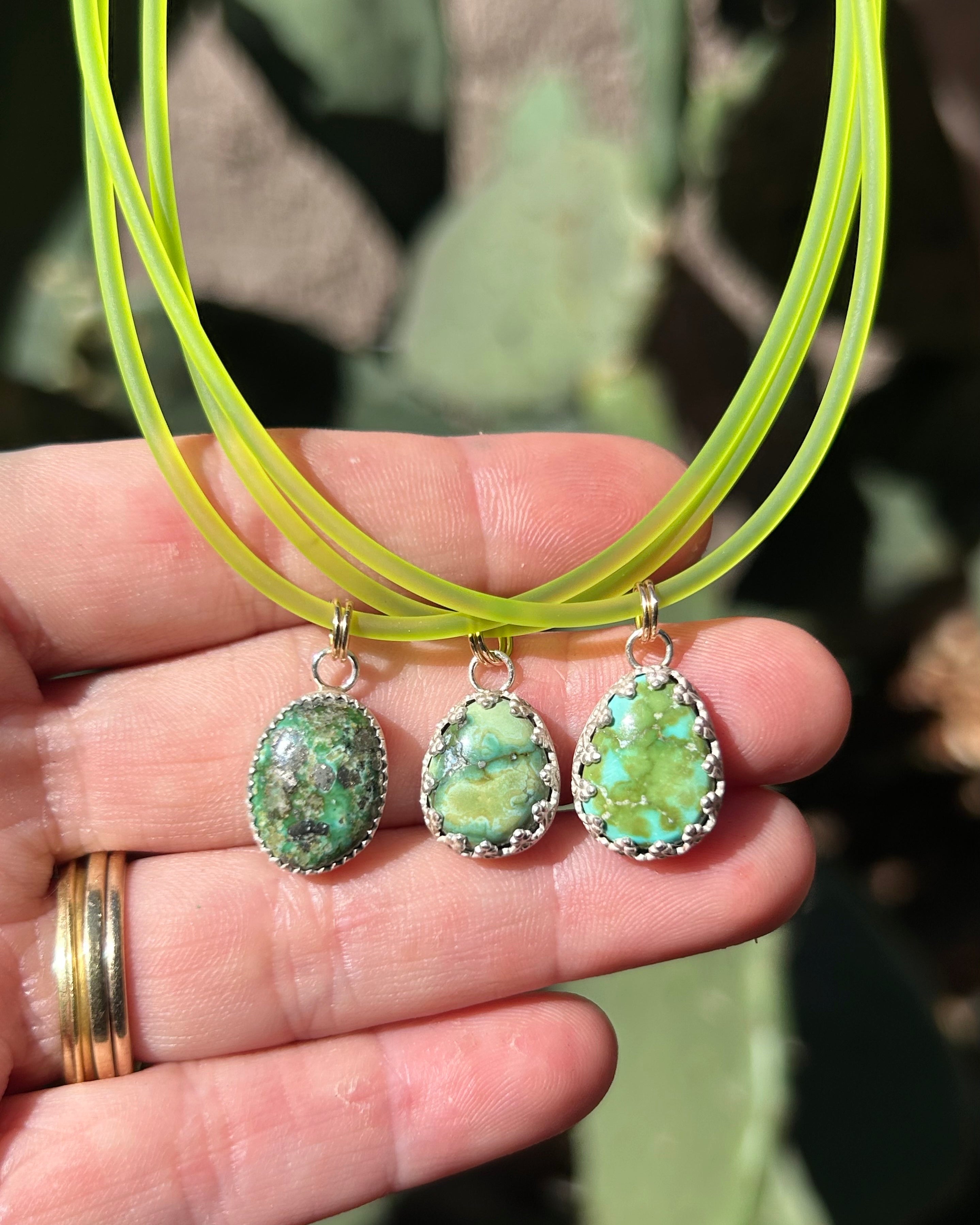 Neon Desert Turquoise Charm Necklace - Jennifer Cervelli Jewelry