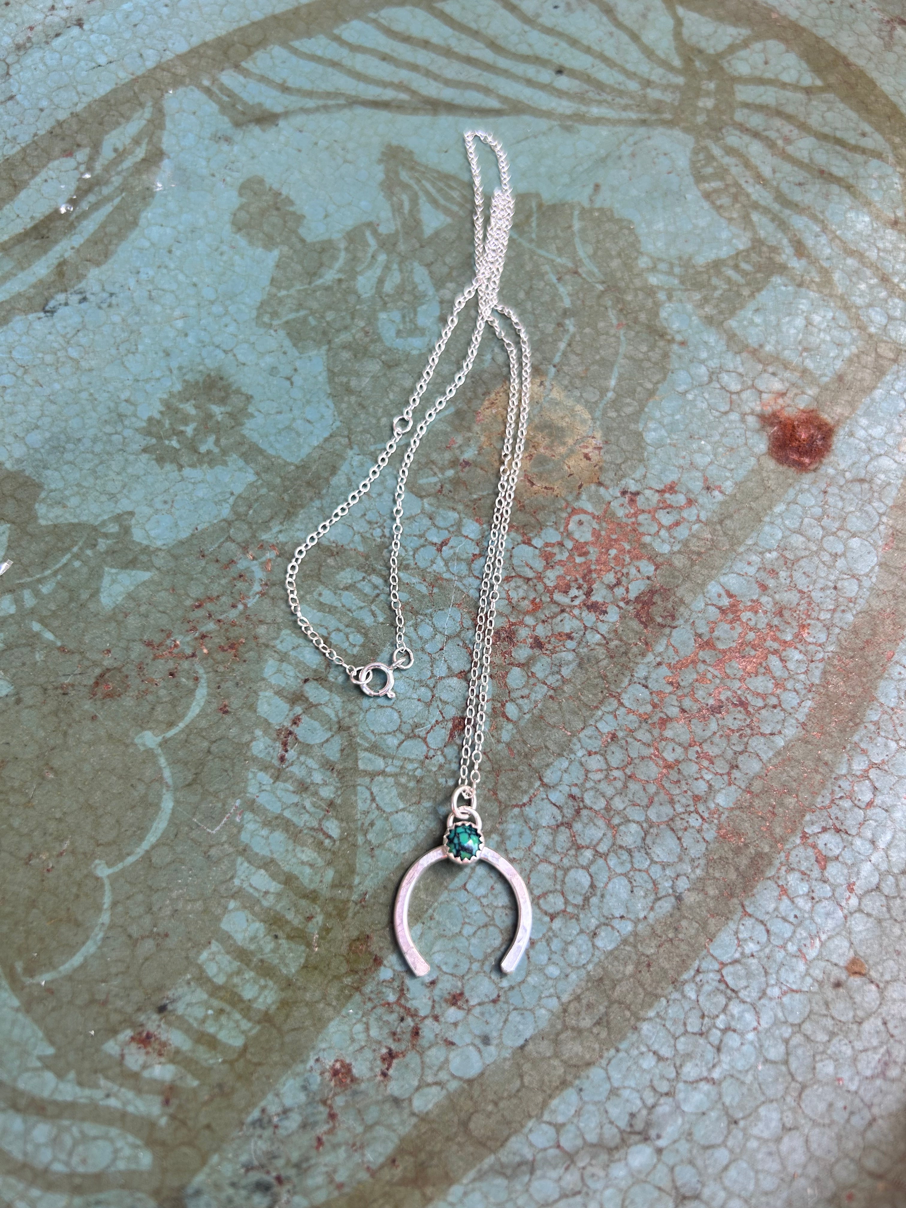 Share Luck - Lucky Horseshoe Charm Necklace - Turquoise - Jennifer Cervelli Jewelry