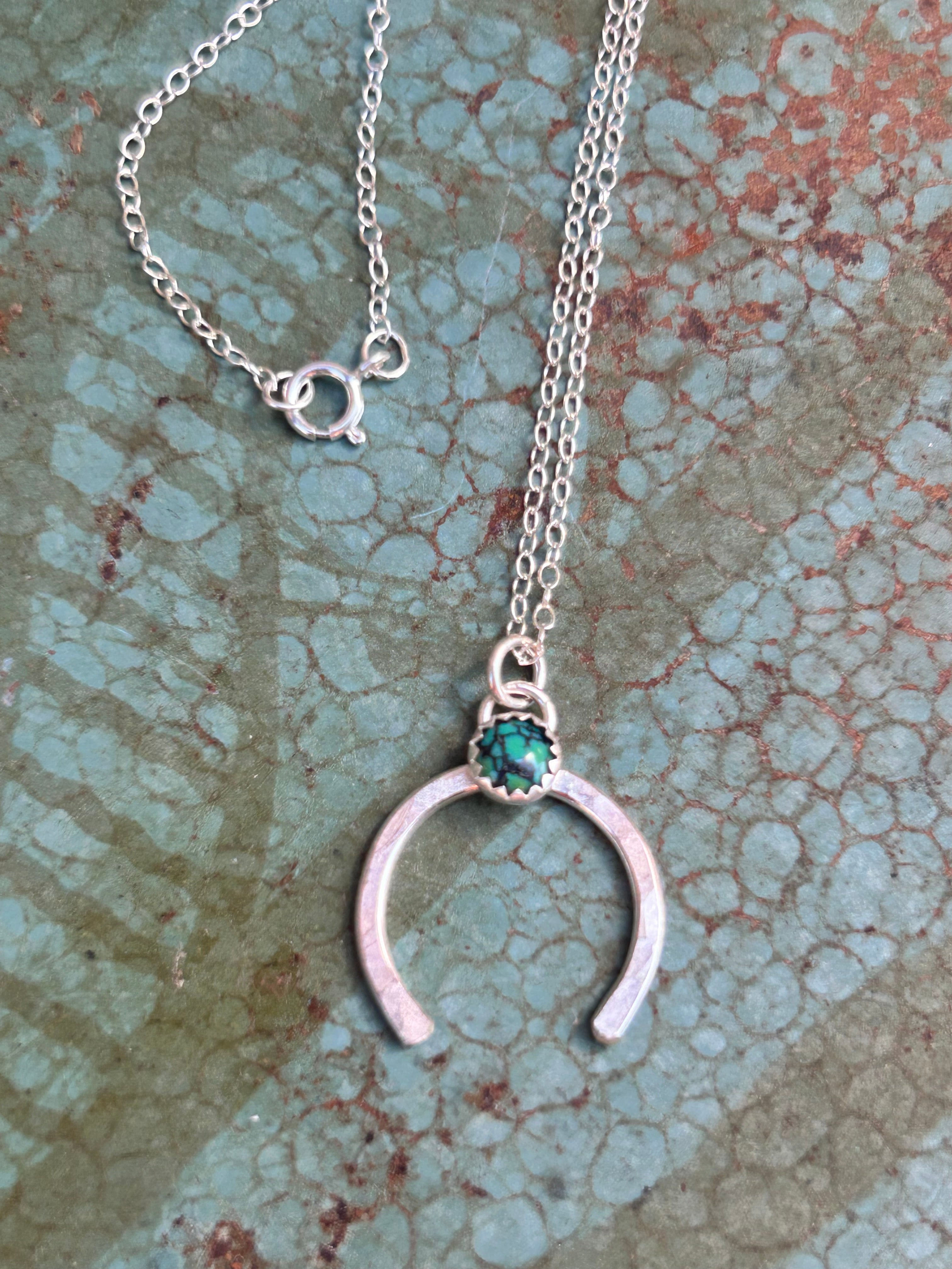 Share Luck - Lucky Horseshoe Charm Necklace - Turquoise - Jennifer Cervelli Jewelry