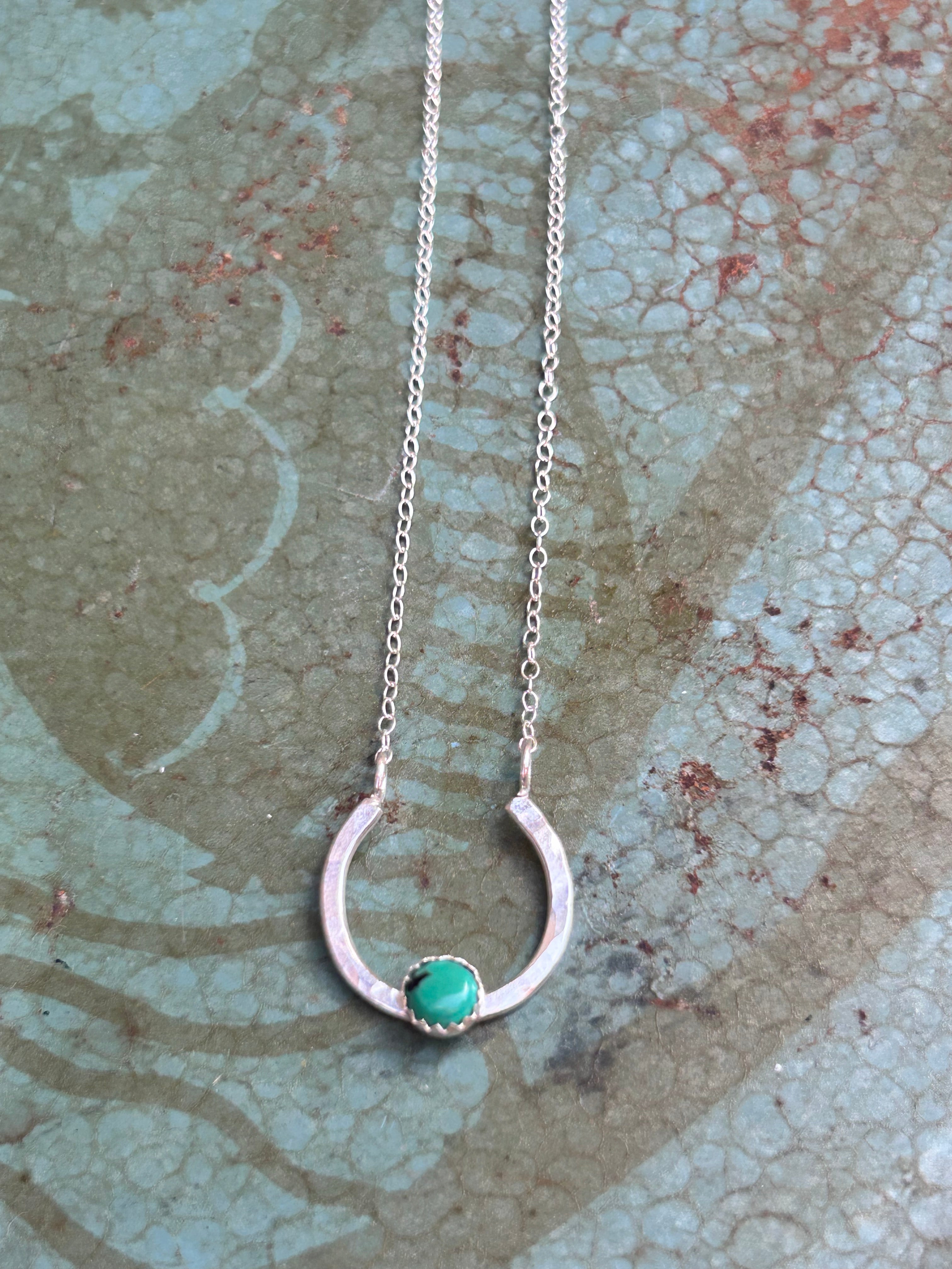 Lucky Horseshoe Charm Necklace - Turquoise - Jennifer Cervelli Jewelry