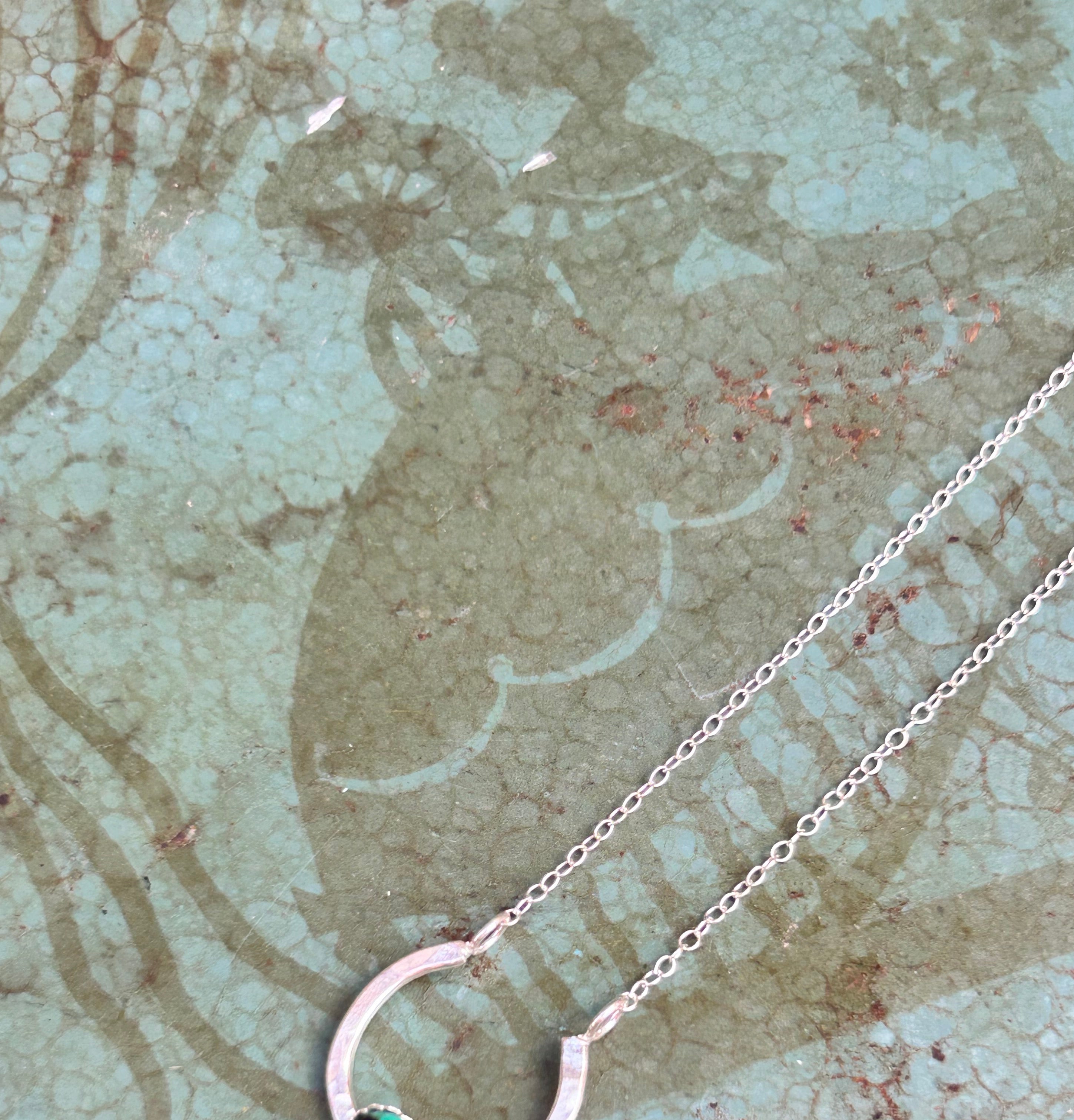 Lucky Horseshoe Charm Necklace - Turquoise - Jennifer Cervelli Jewelry