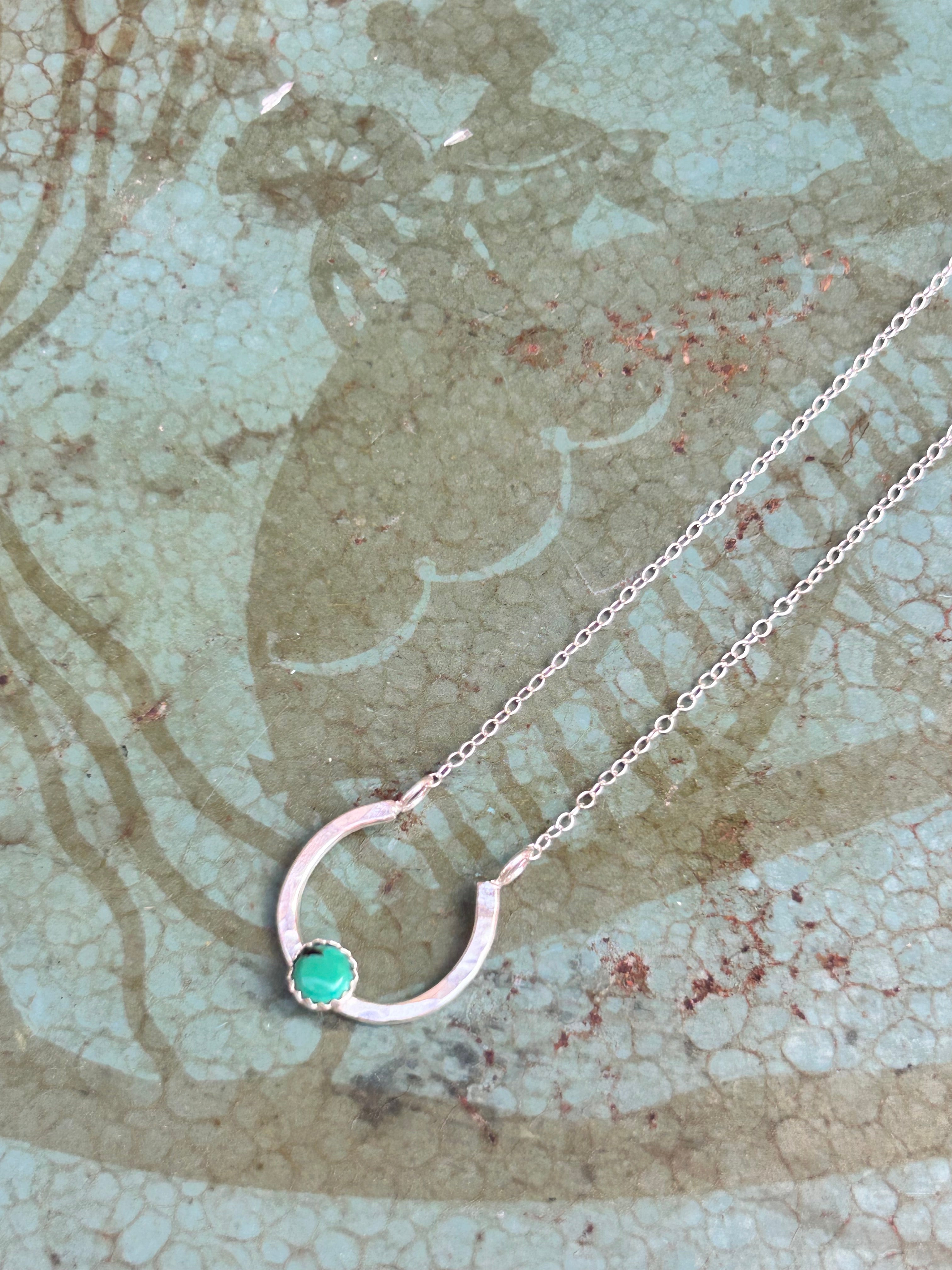 Lucky Horseshoe Charm Necklace - Turquoise - Jennifer Cervelli Jewelry