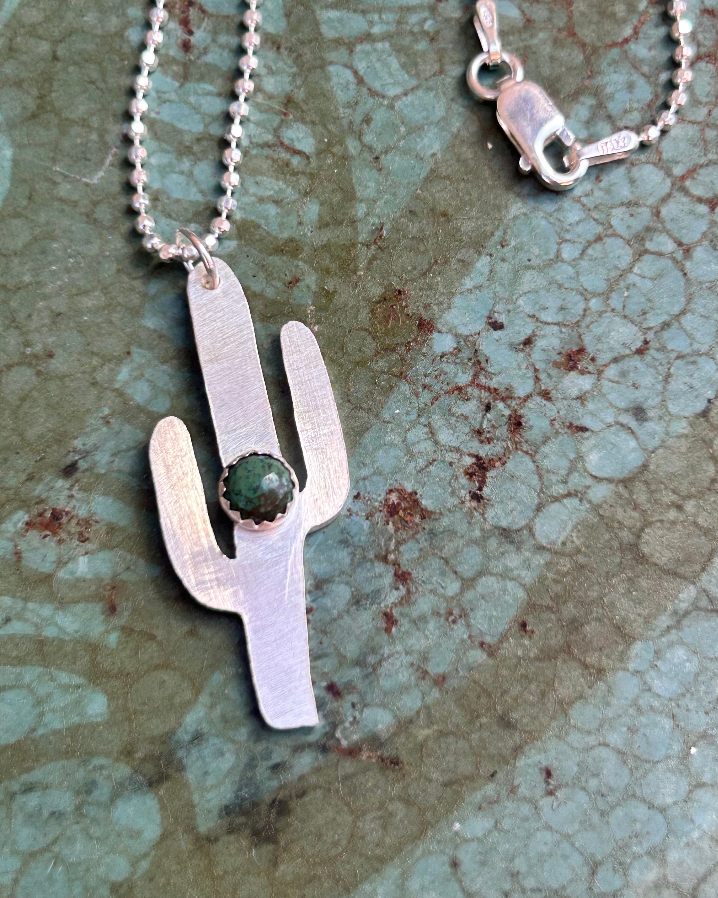 Turquoise Cactus Necklace - Jennifer Cervelli Jewelry