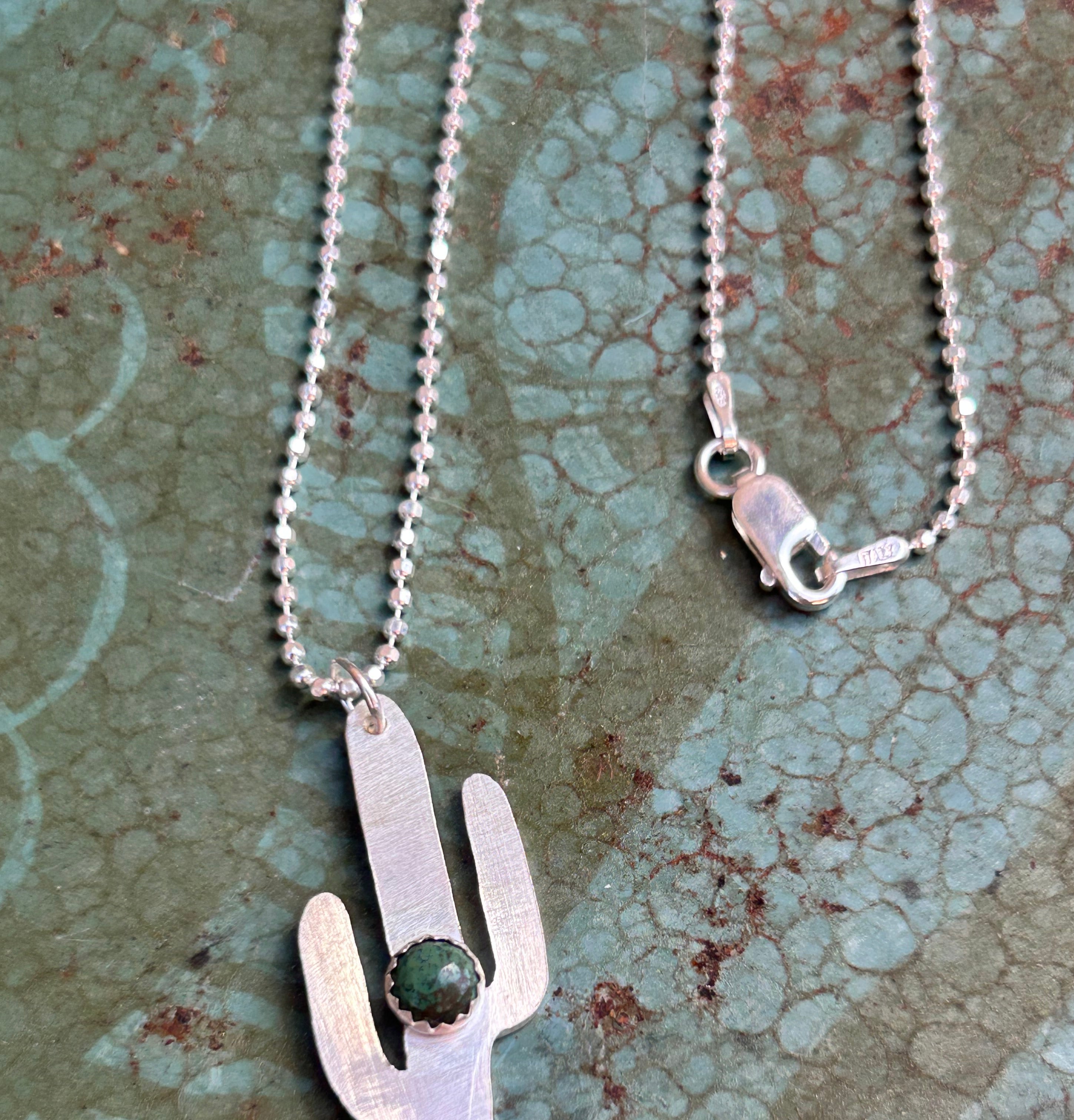 Turquoise Cactus Necklace - Jennifer Cervelli Jewelry