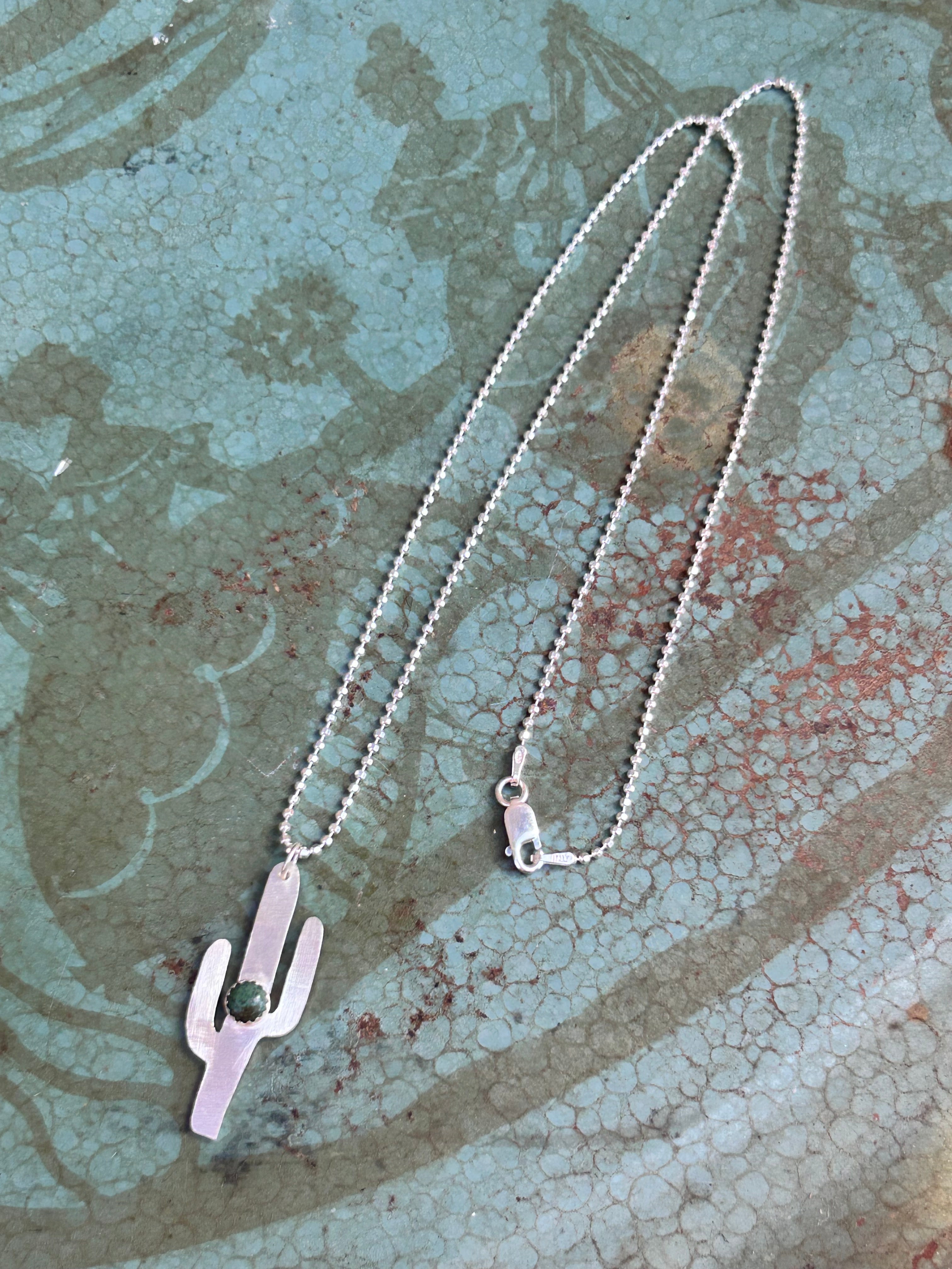 Turquoise Cactus Necklace - Jennifer Cervelli Jewelry