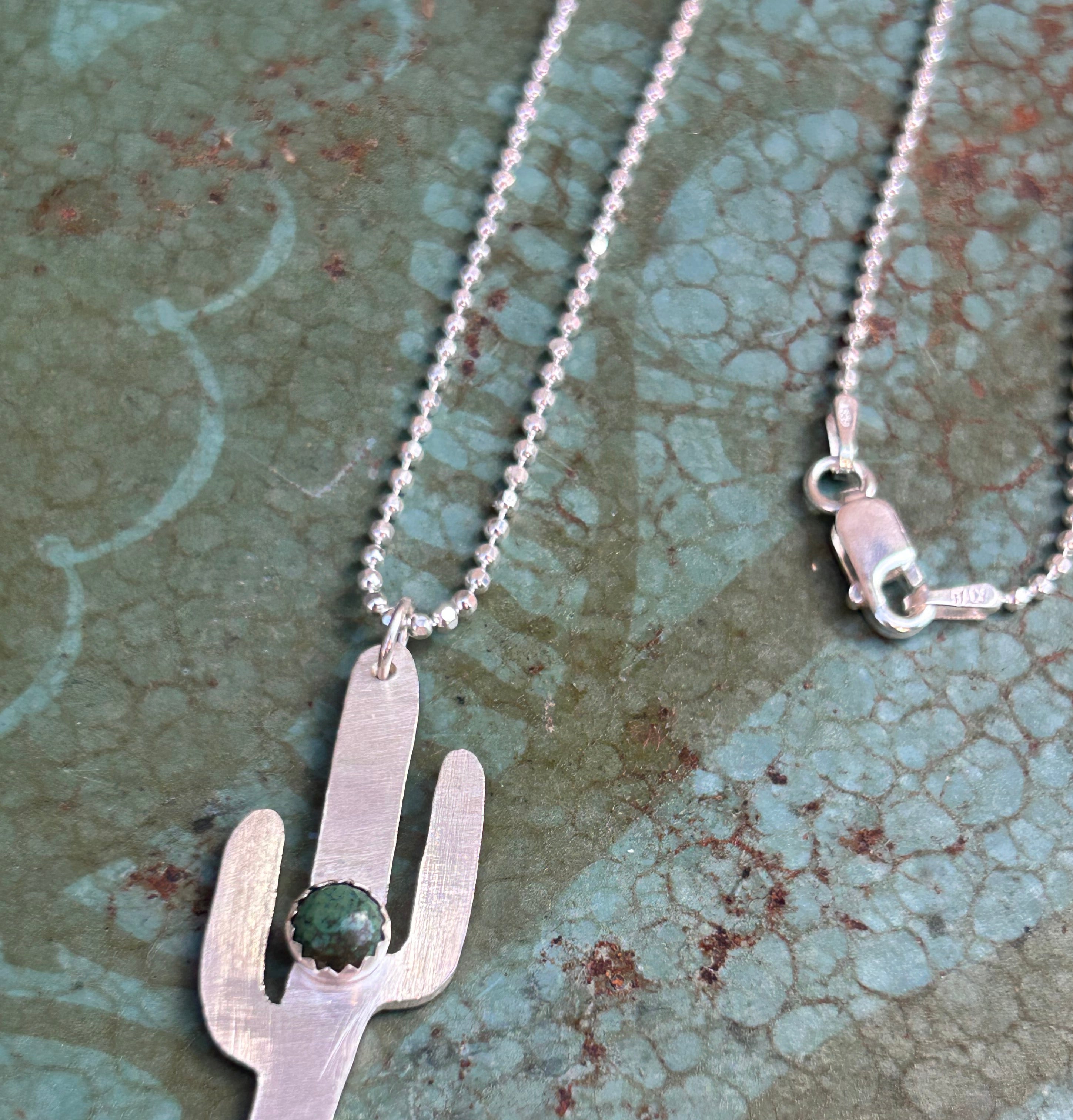 Turquoise Cactus Necklace - Jennifer Cervelli Jewelry