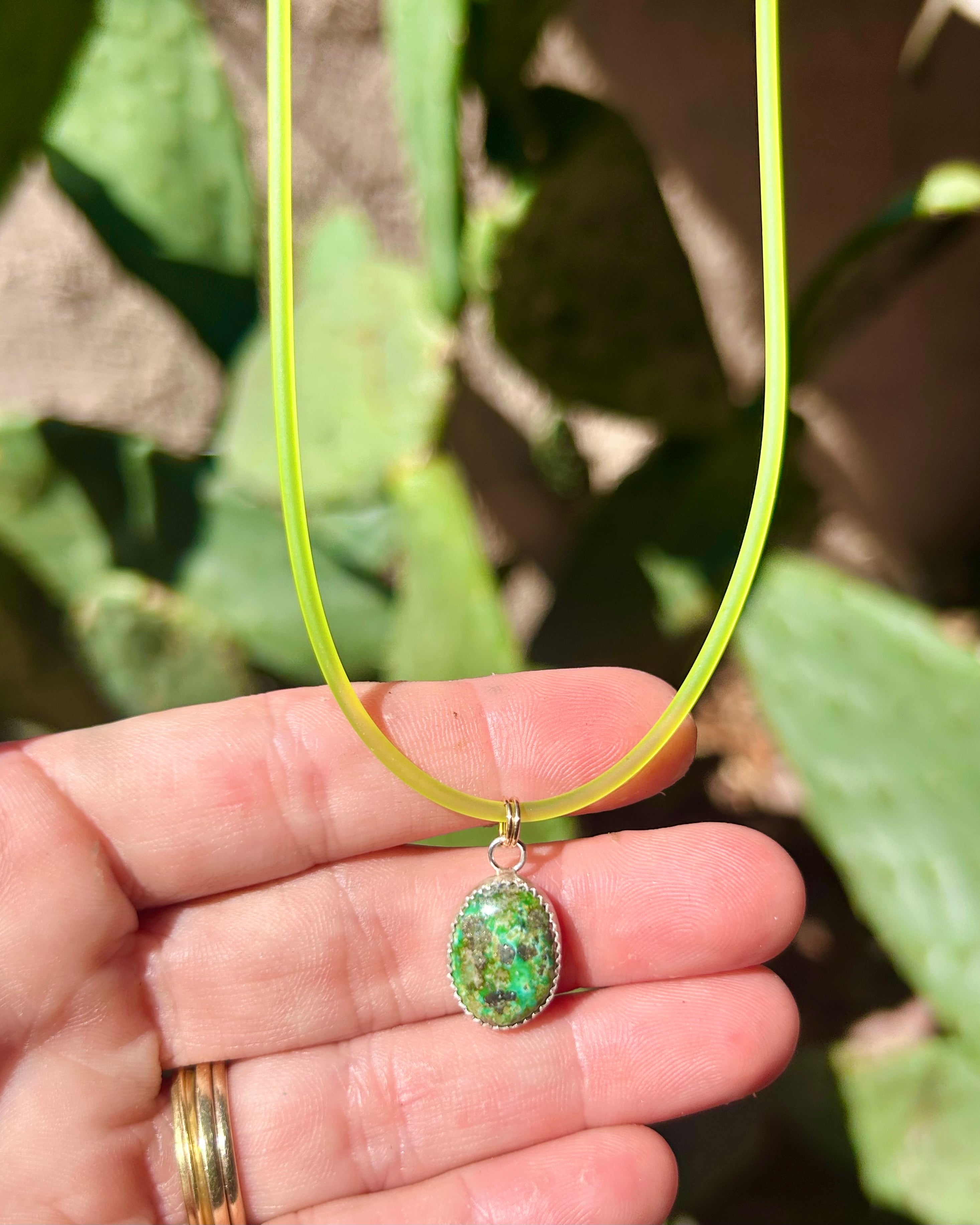 Neon Desert Turquoise Charm Necklace - Jennifer Cervelli Jewelry