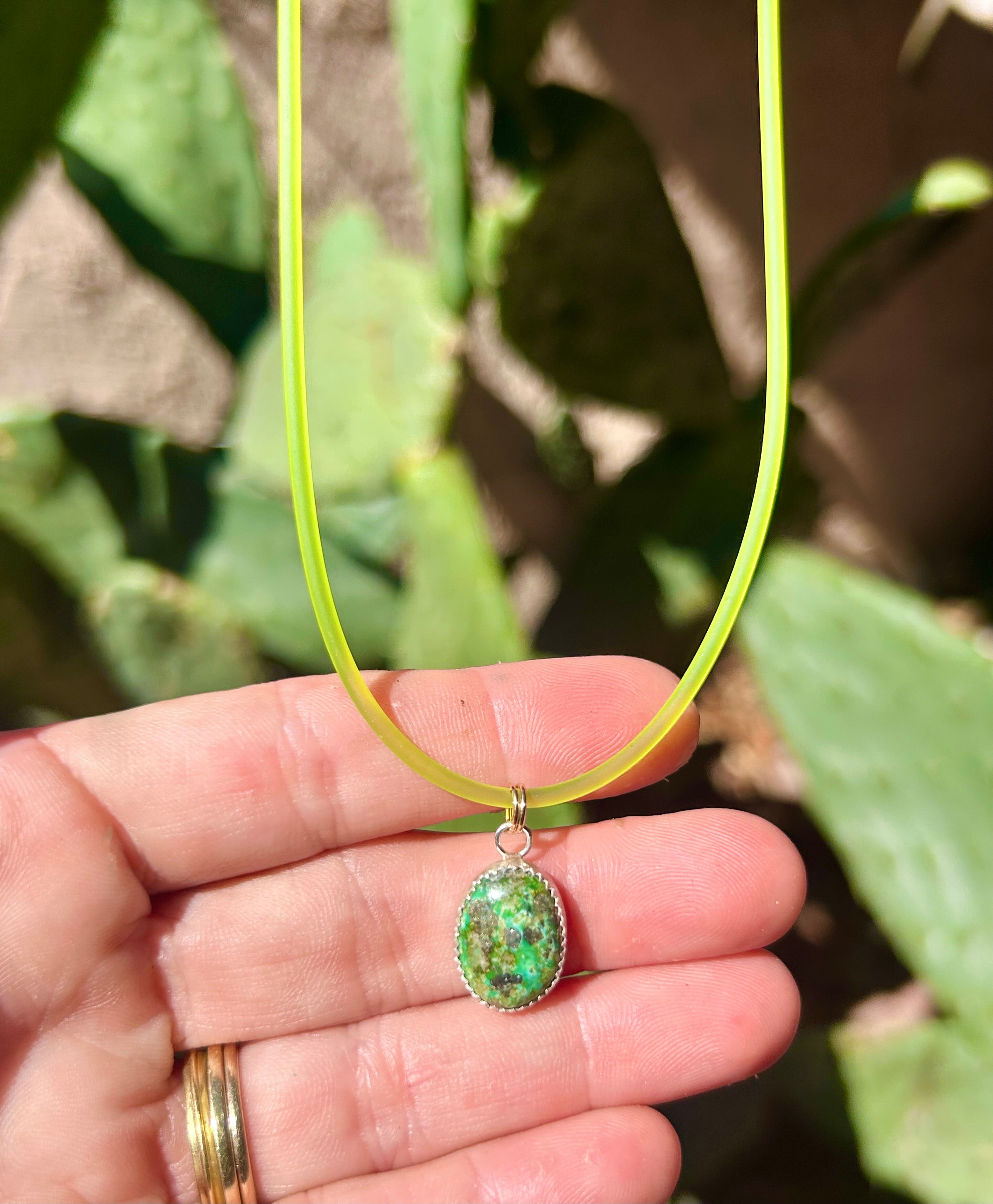 Neon Desert Turquoise Charm Necklace - Jennifer Cervelli Jewelry