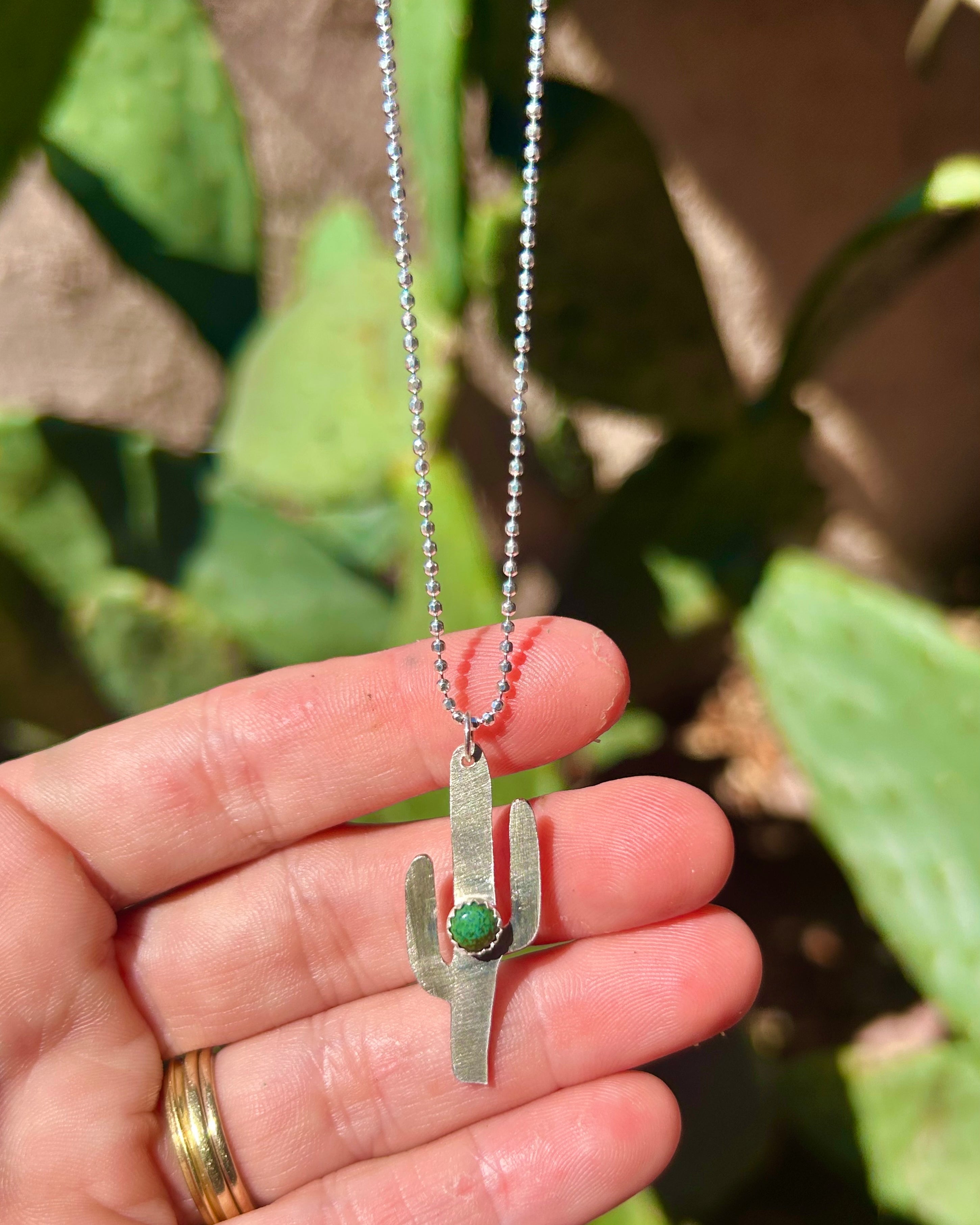 Turquoise Cactus Necklace - Jennifer Cervelli Jewelry