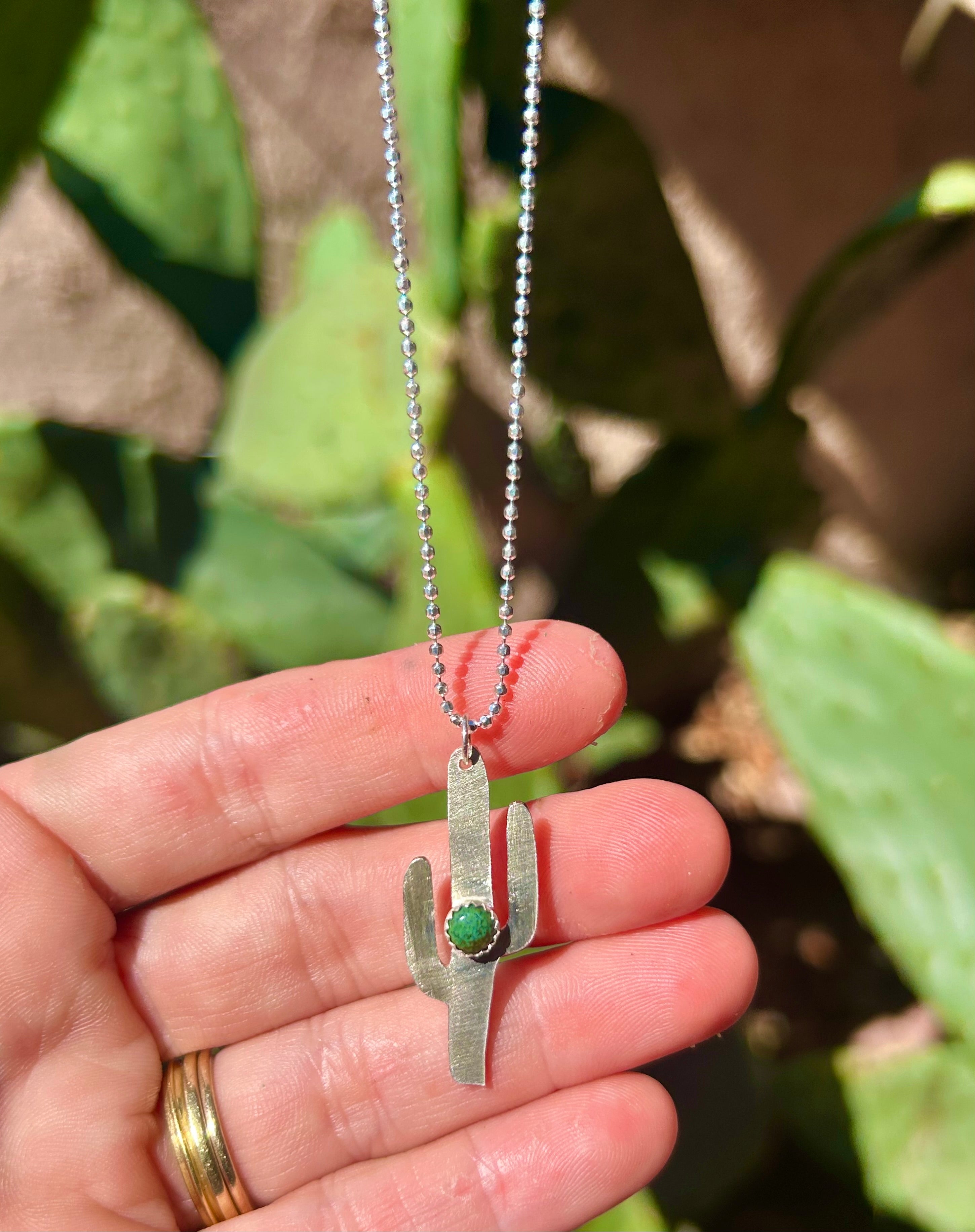 Turquoise Cactus Necklace - Jennifer Cervelli Jewelry