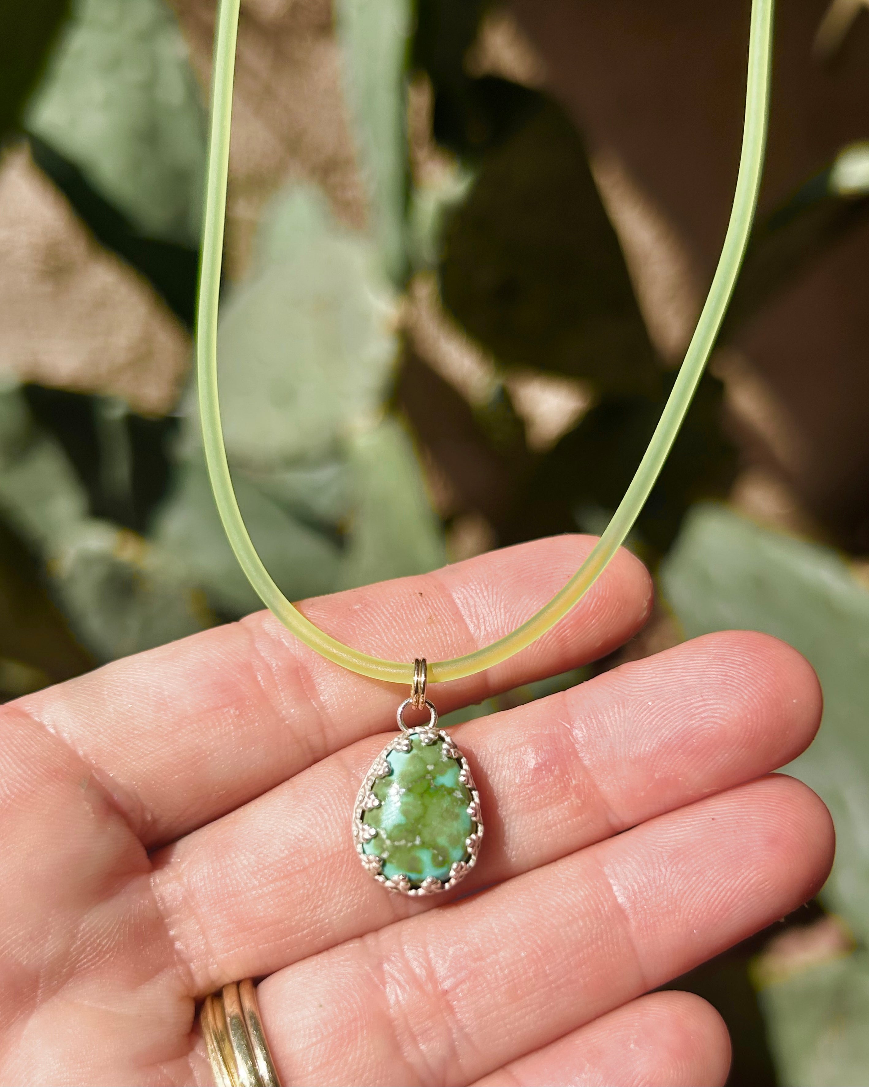 Neon Desert Turquoise Charm Necklace - Jennifer Cervelli Jewelry