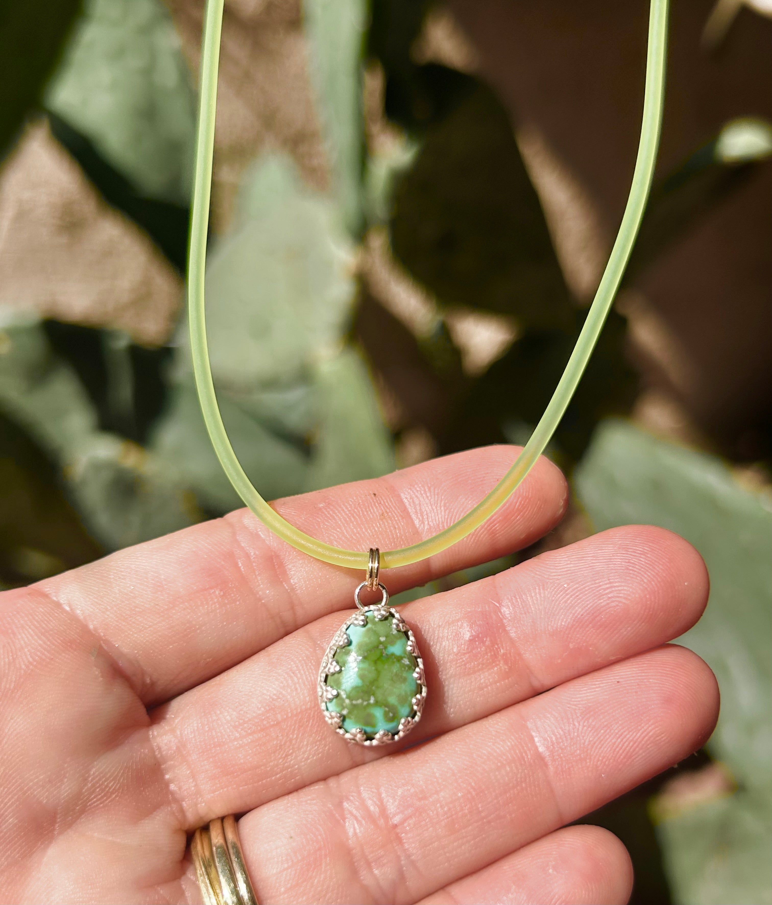 Neon Desert Turquoise Charm Necklace - Jennifer Cervelli Jewelry