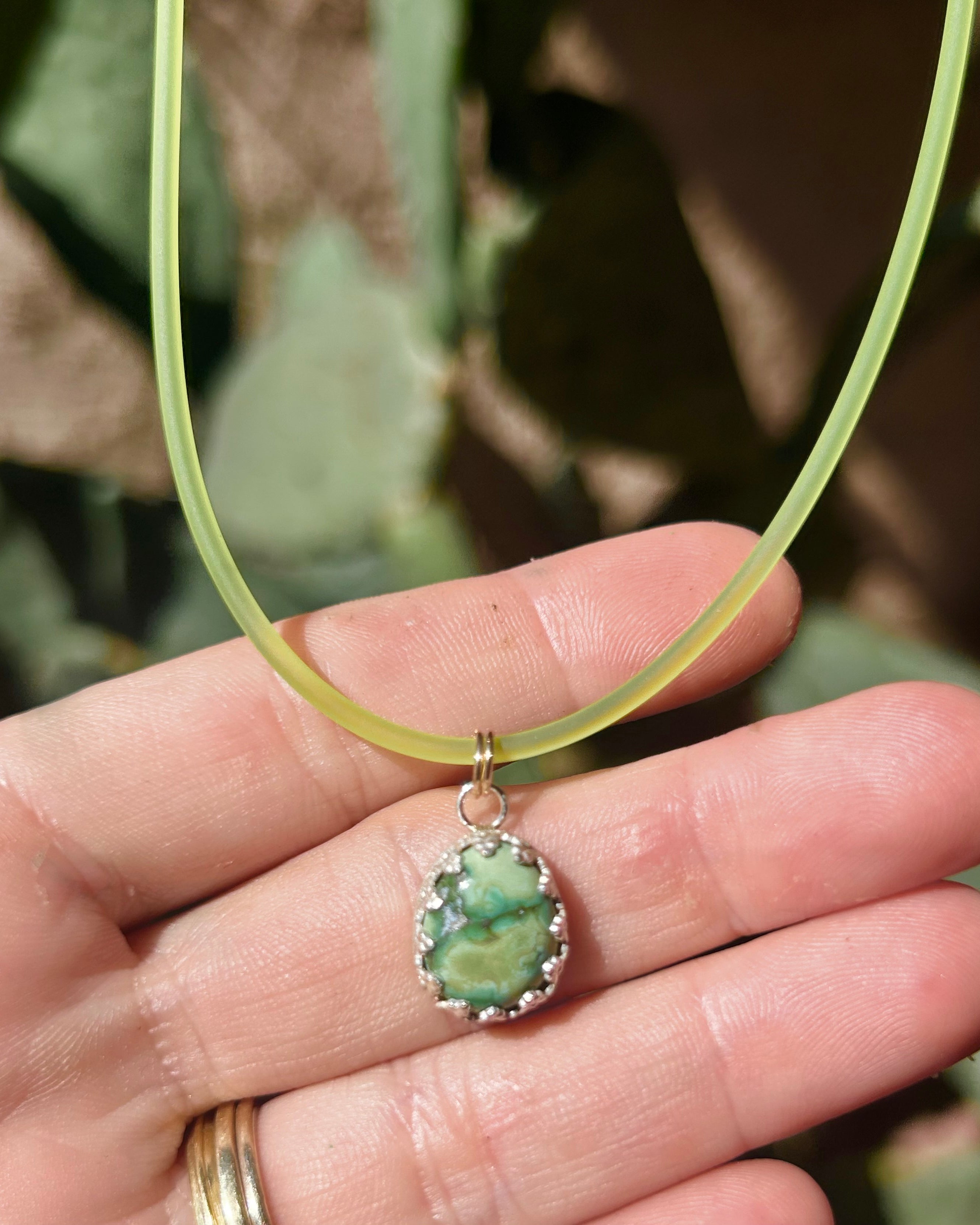 Neon Desert Turquoise Charm Necklace - Jennifer Cervelli Jewelry