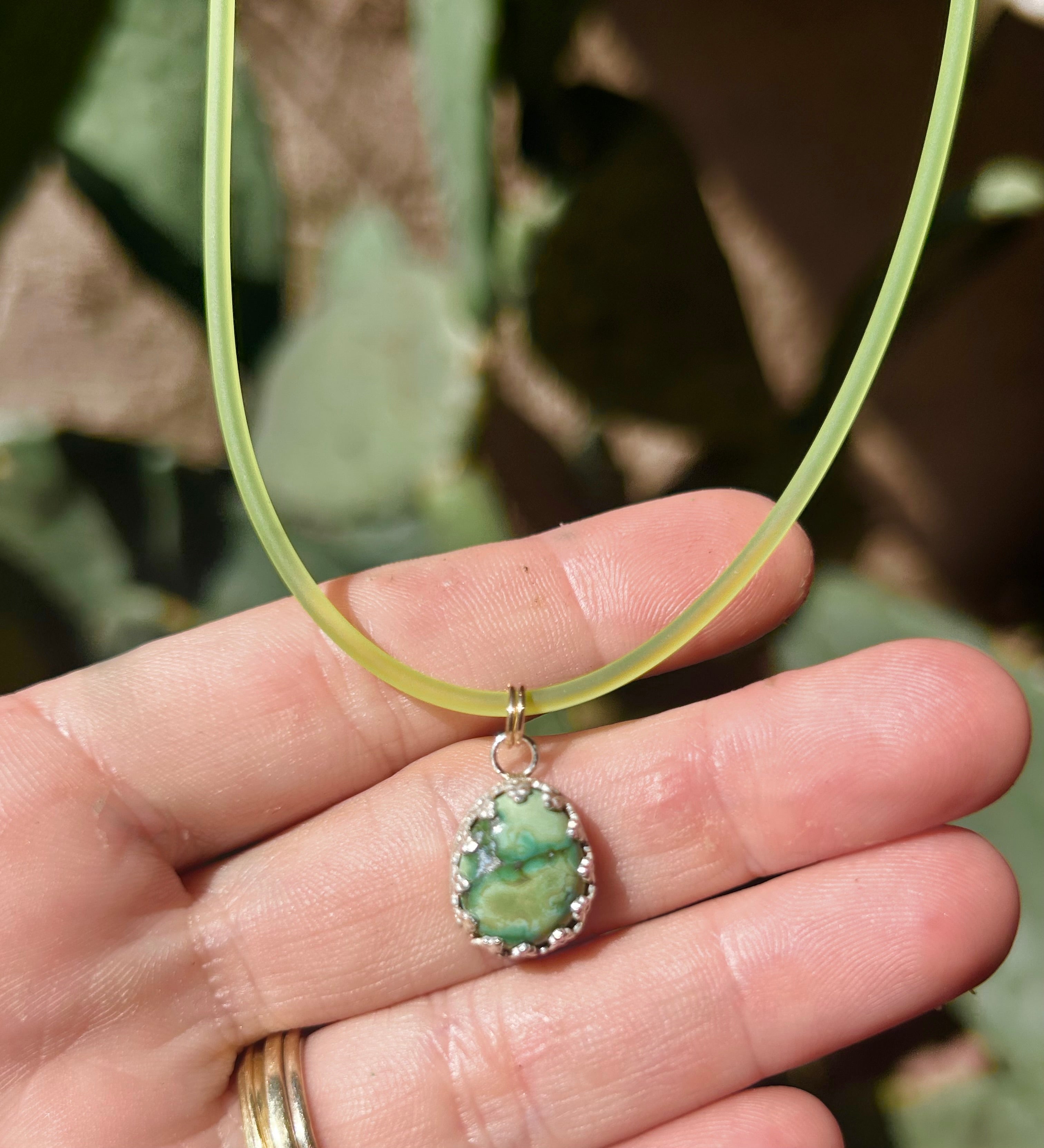 Neon Desert Turquoise Charm Necklace - Jennifer Cervelli Jewelry