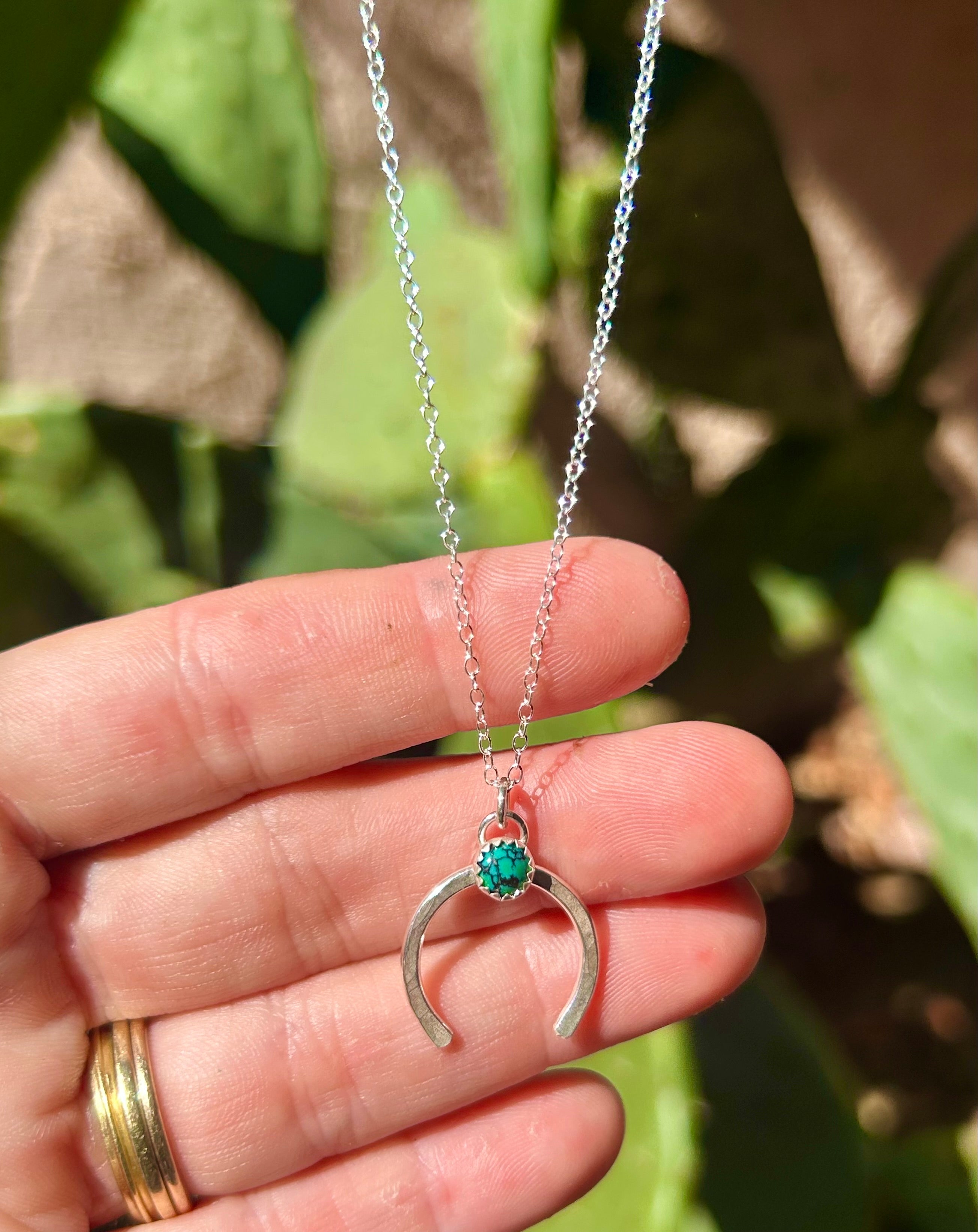 Share Luck - Lucky Horseshoe Charm Necklace - Turquoise - Jennifer Cervelli Jewelry