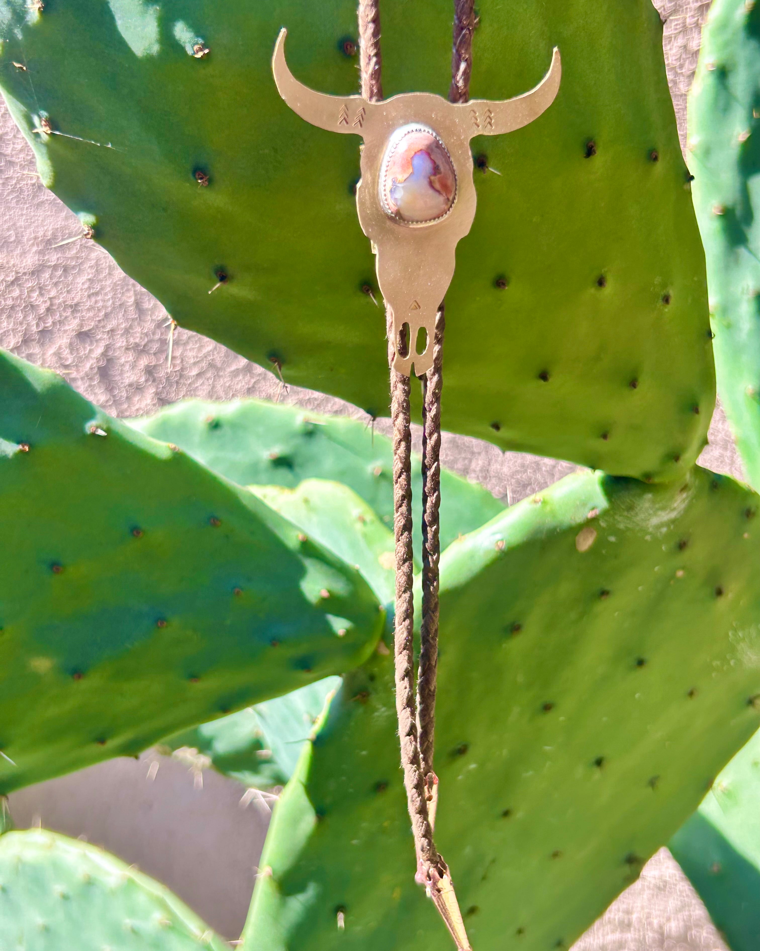 One of a Kind Fire Opal Bolo Tie #114 - Jennifer Cervelli Jewelry