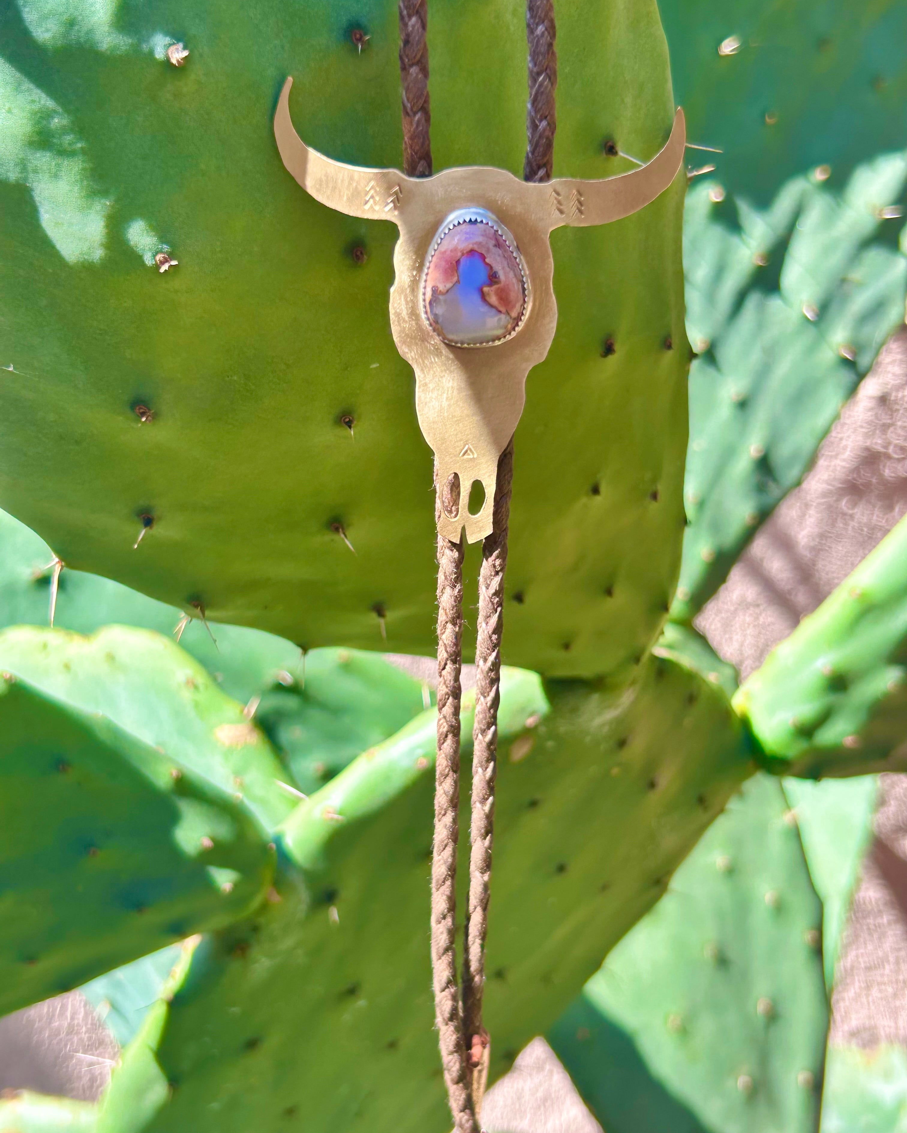 One of a Kind Fire Opal Bolo Tie #114 - Jennifer Cervelli Jewelry
