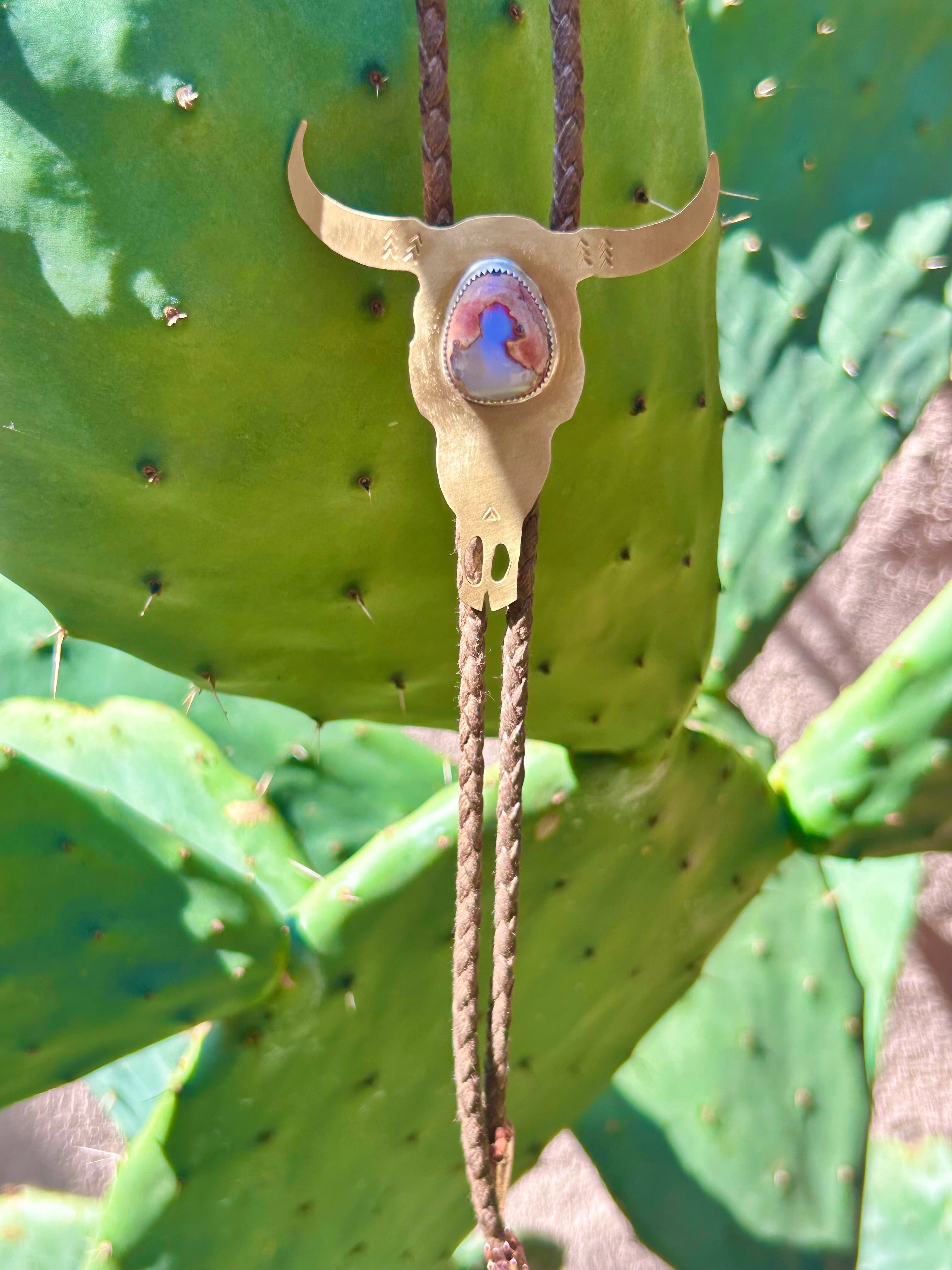 One of a Kind Fire Opal Bolo Tie #114 - Jennifer Cervelli Jewelry