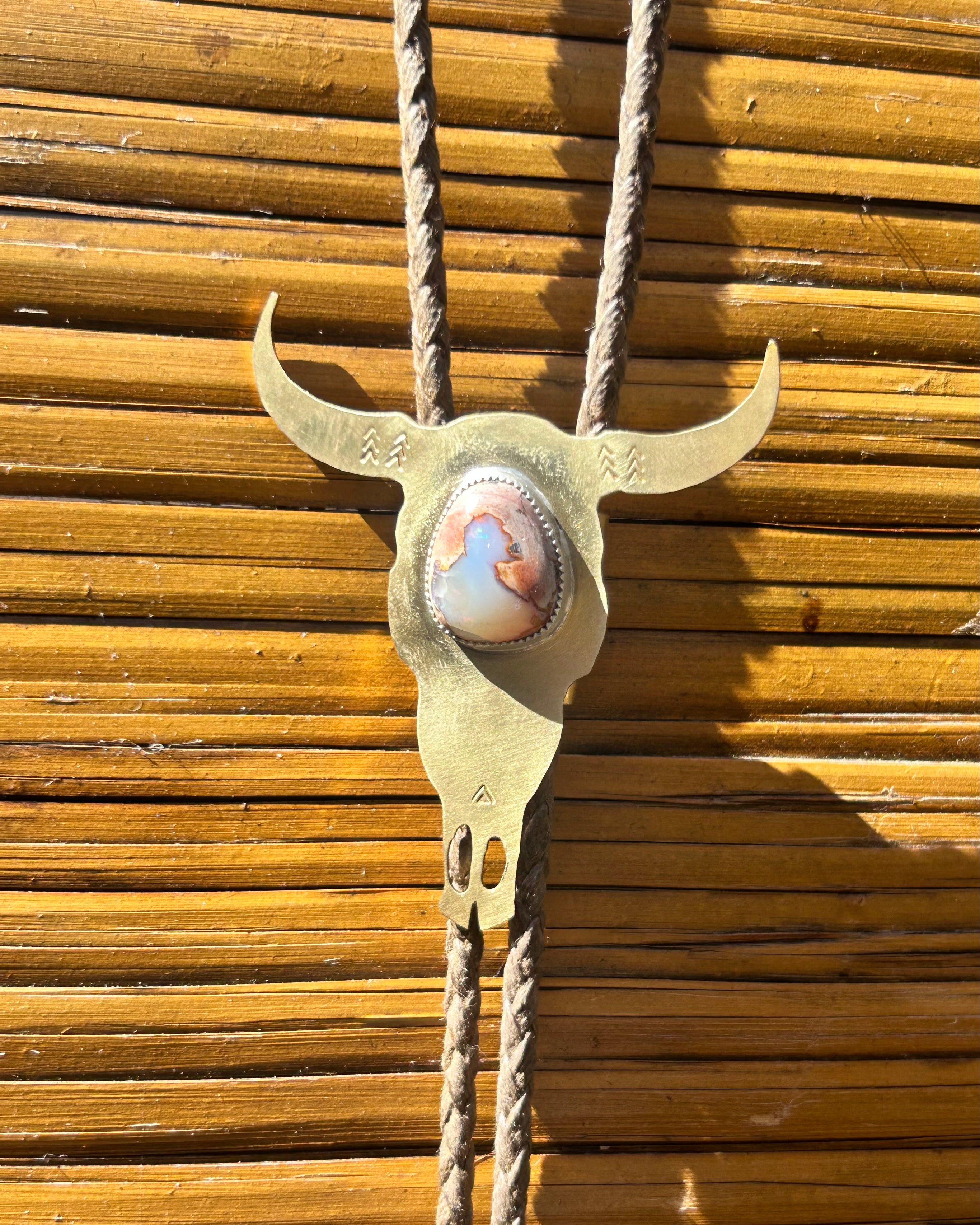 One of a Kind Fire Opal Bolo Tie #114 - Jennifer Cervelli Jewelry