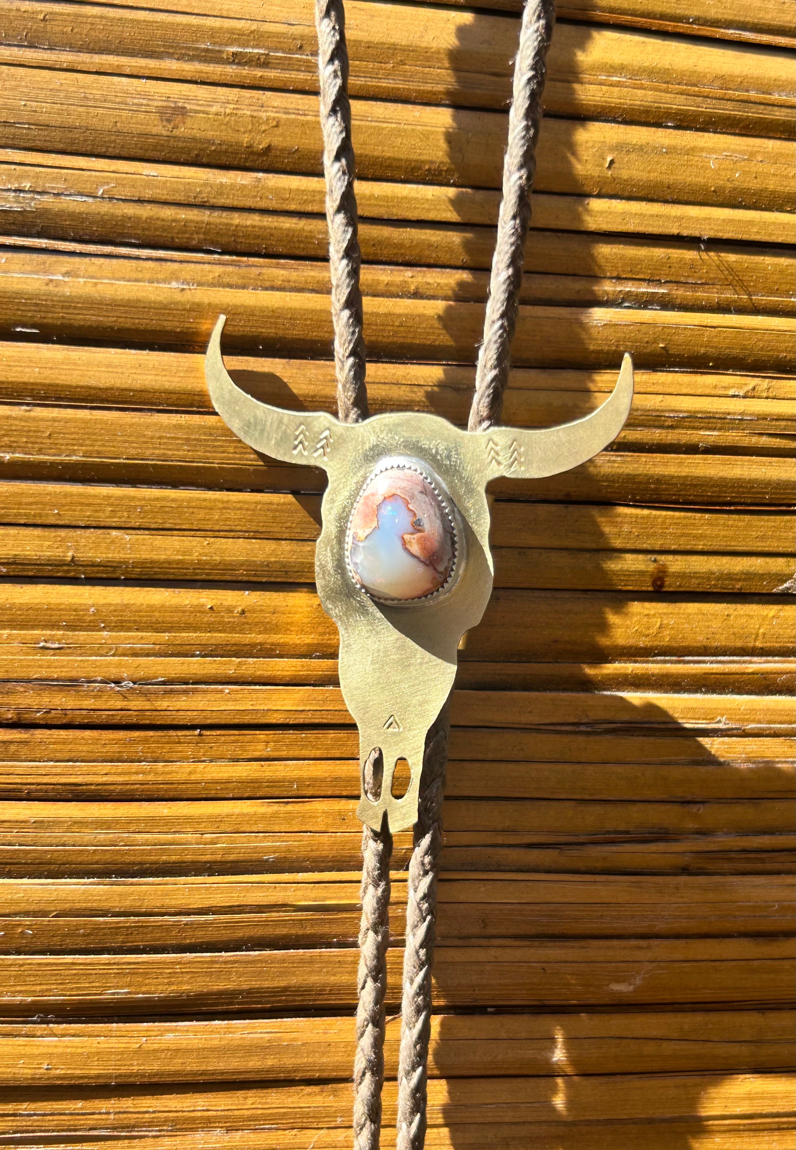 One of a Kind Fire Opal Bolo Tie #114 - Jennifer Cervelli Jewelry