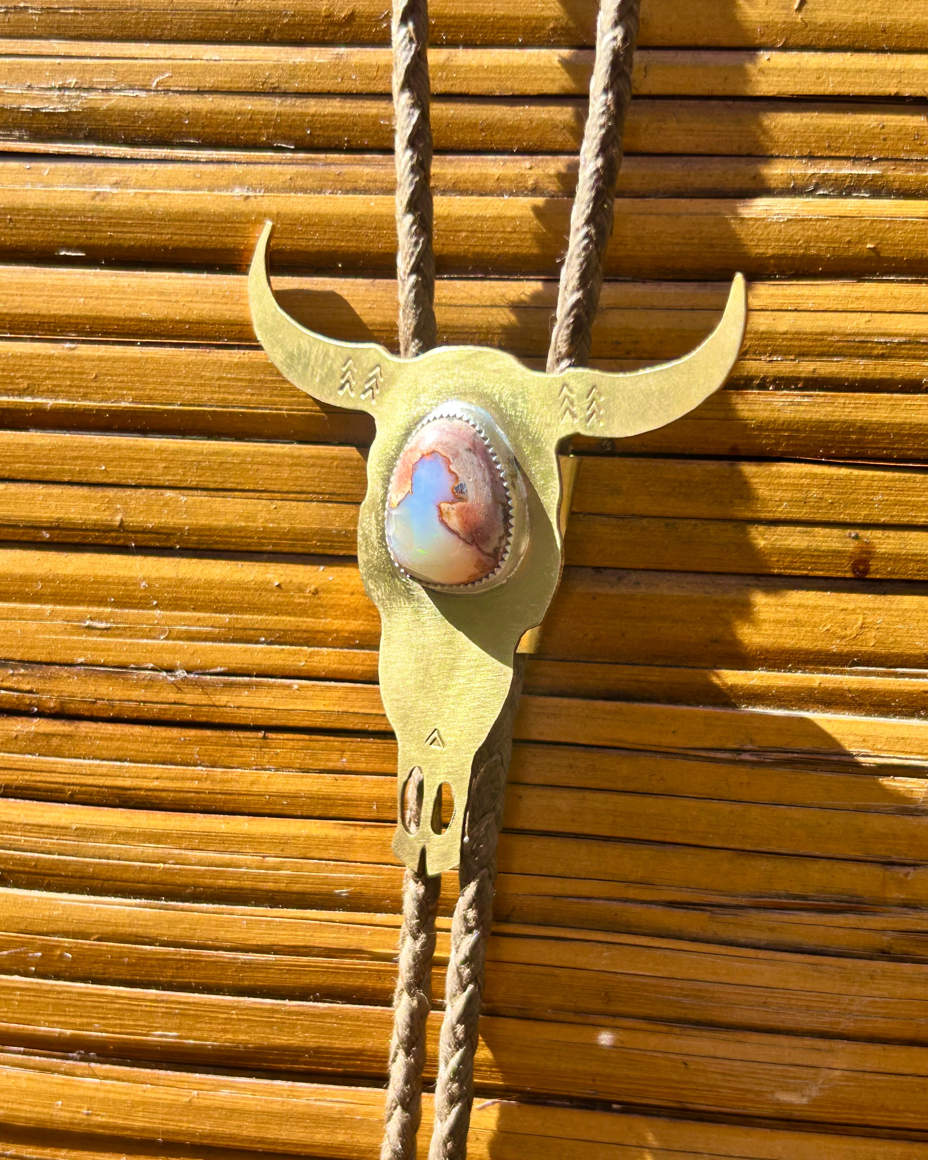 One of a Kind Fire Opal Bolo Tie #114 - Jennifer Cervelli Jewelry